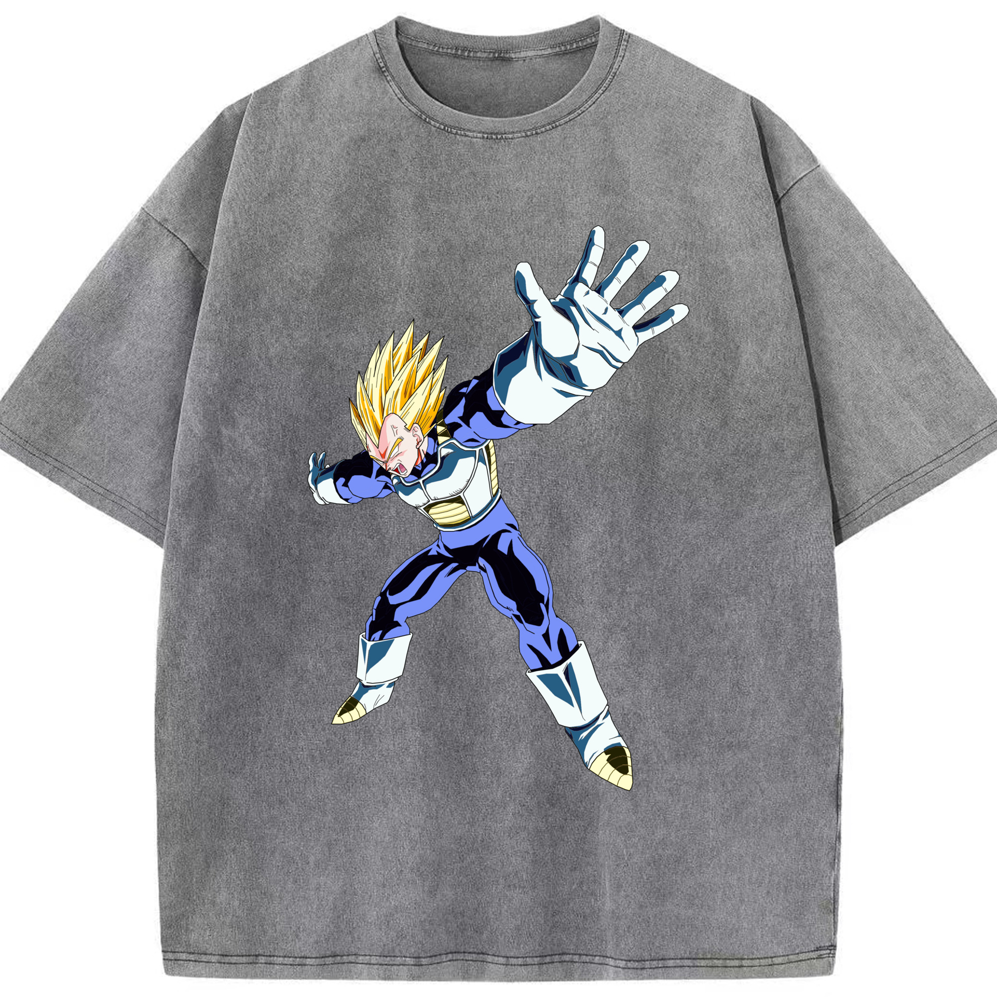 （画像用） ドラゴンボール ベジータ四世（Bejīta Yonsei）DRAGON BALL Vegeta IV 綿100% ヴィンテージ風 半袖Tシャツ（フロントプリント）