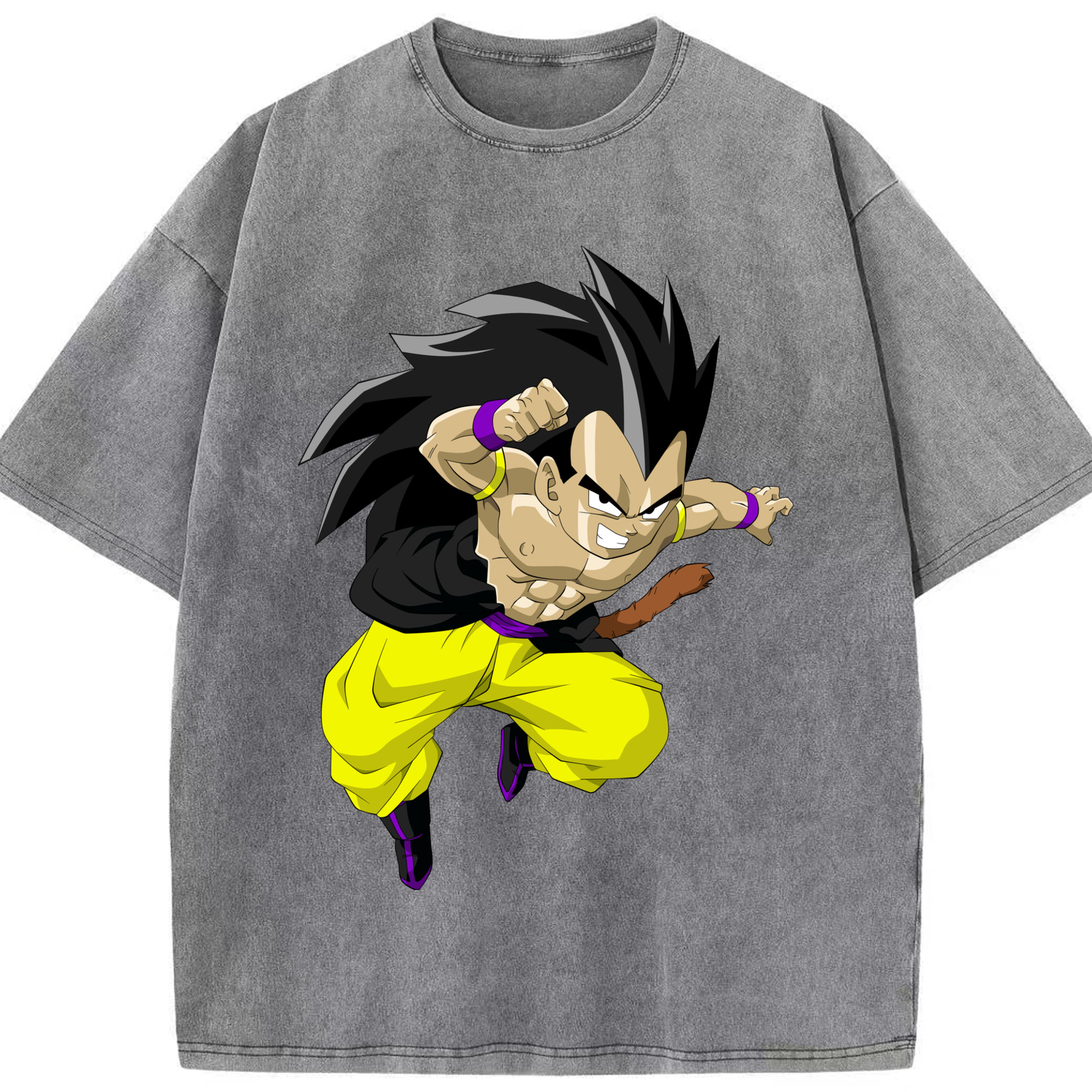 （画像用） ドラゴンボール ベジータ四世（Bejīta Yonsei）DRAGON BALL Vegeta IV 綿100% ヴィンテージ風 半袖Tシャツ（フロントプリント）