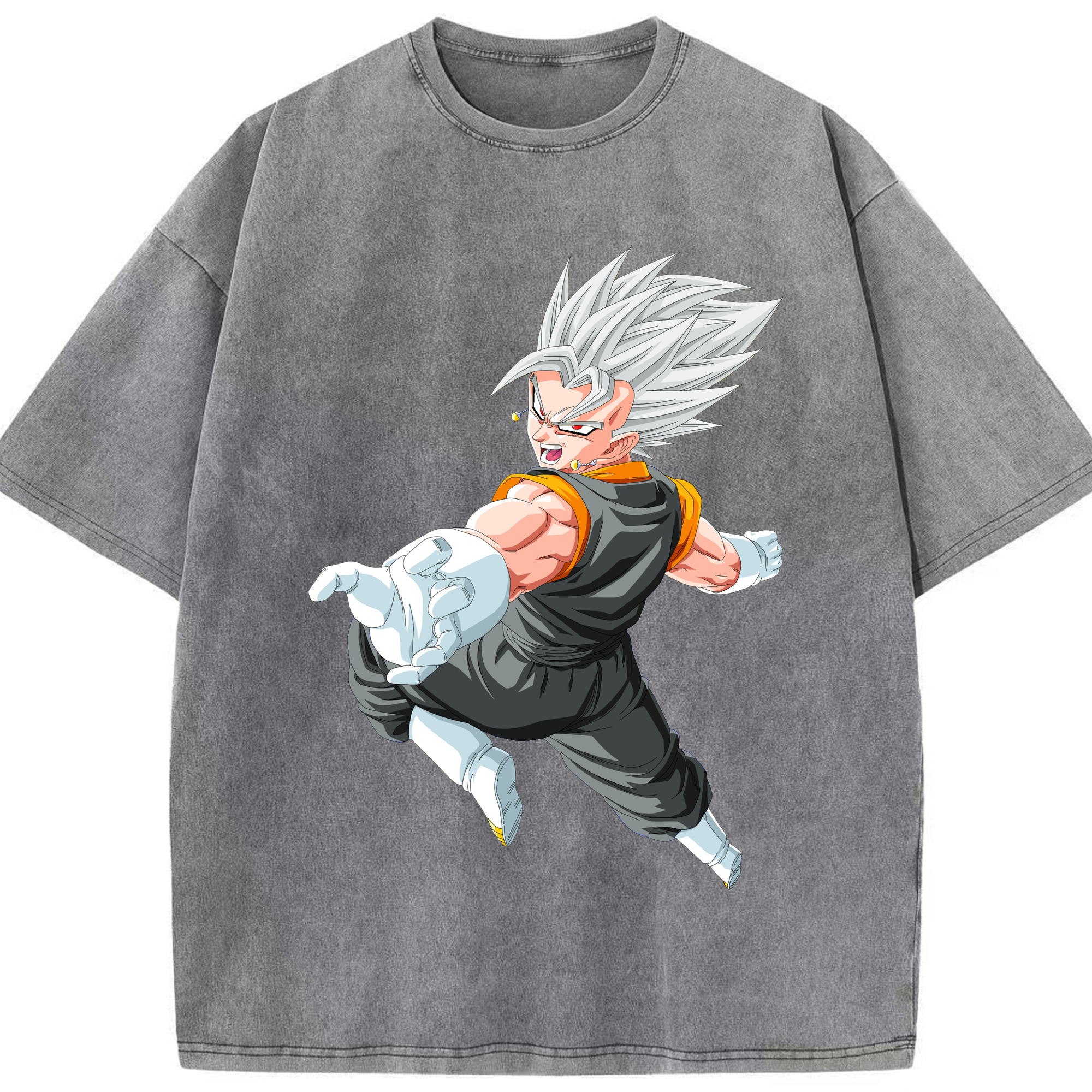 （画像用） ドラゴンボール ベジータ四世（Bejīta Yonsei）DRAGON BALL Vegeta IV 綿100% ヴィンテージ風 半袖Tシャツ（フロントプリント）