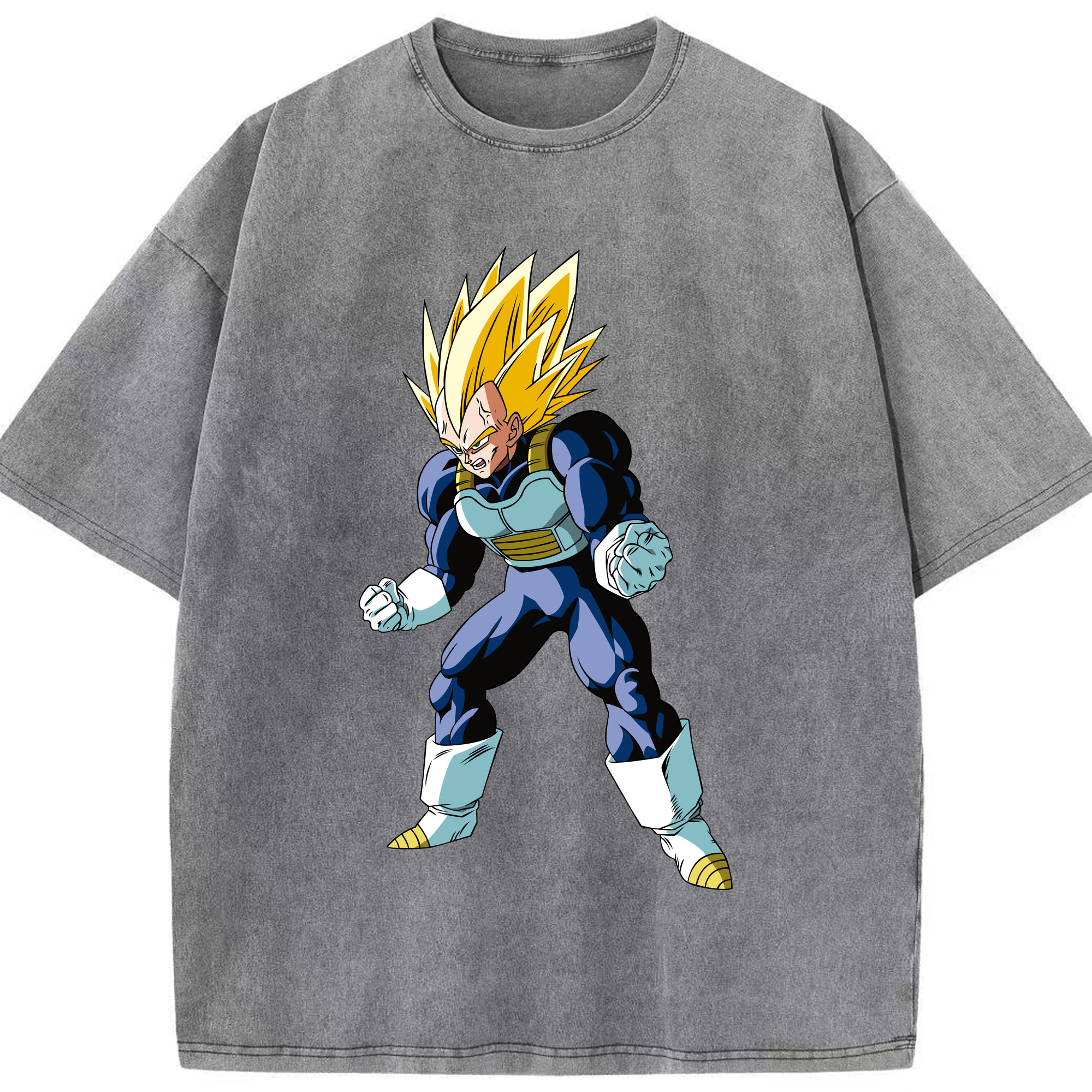 （画像用） ドラゴンボール ベジータ四世（Bejīta Yonsei）DRAGON BALL Vegeta IV 綿100% ヴィンテージ風 半袖Tシャツ（フロントプリント）