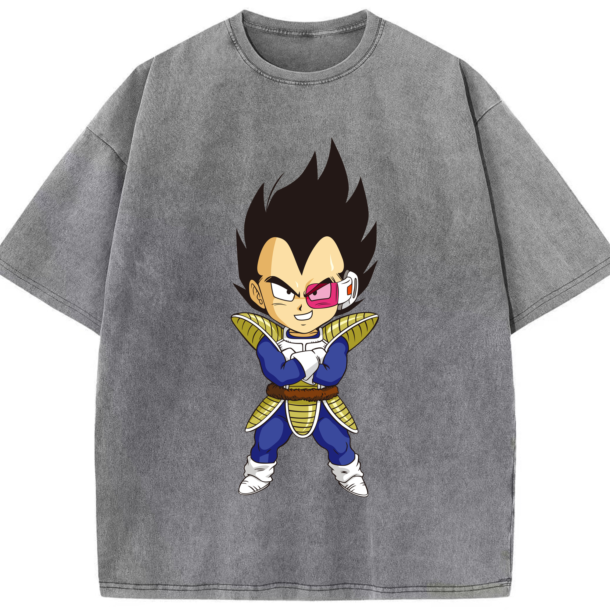 （画像用） ドラゴンボール ベジータ四世（Bejīta Yonsei）DRAGON BALL Vegeta IV 綿100% ヴィンテージ風 半袖Tシャツ（フロントプリント）