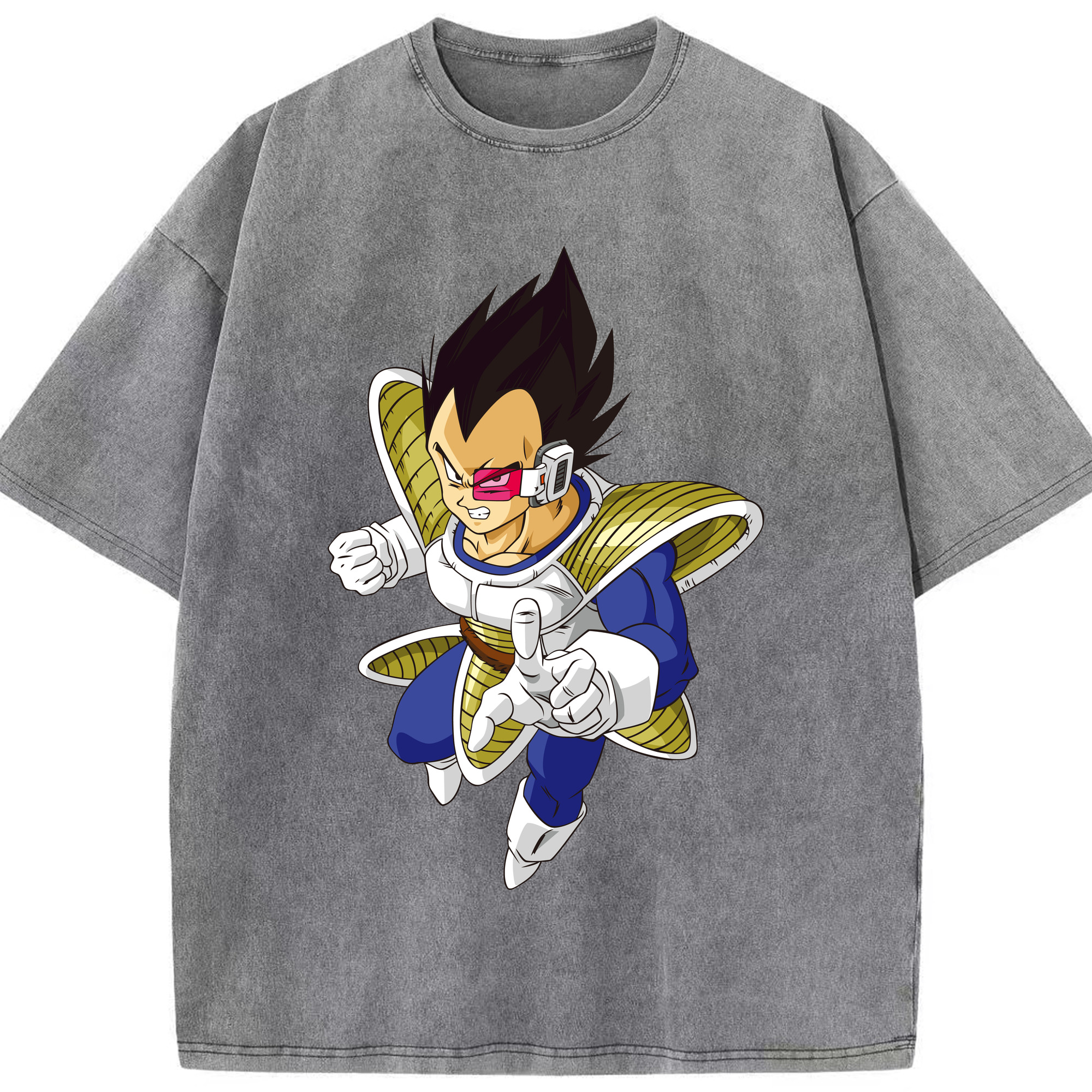（画像用） ドラゴンボール ベジータ四世（Bejīta Yonsei）DRAGON BALL Vegeta IV 綿100% ヴィンテージ風 半袖Tシャツ（フロントプリント）