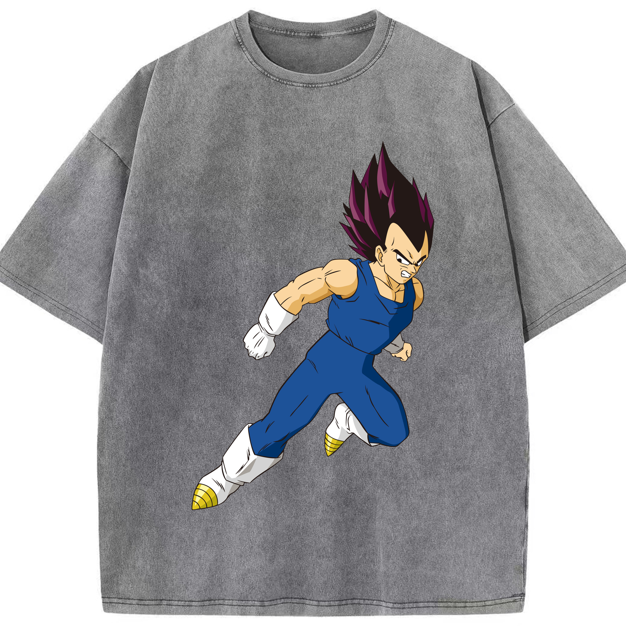 （画像用） ドラゴンボール ベジータ四世（Bejīta Yonsei）DRAGON BALL Vegeta IV 綿100% ヴィンテージ風 半袖Tシャツ（フロントプリント）