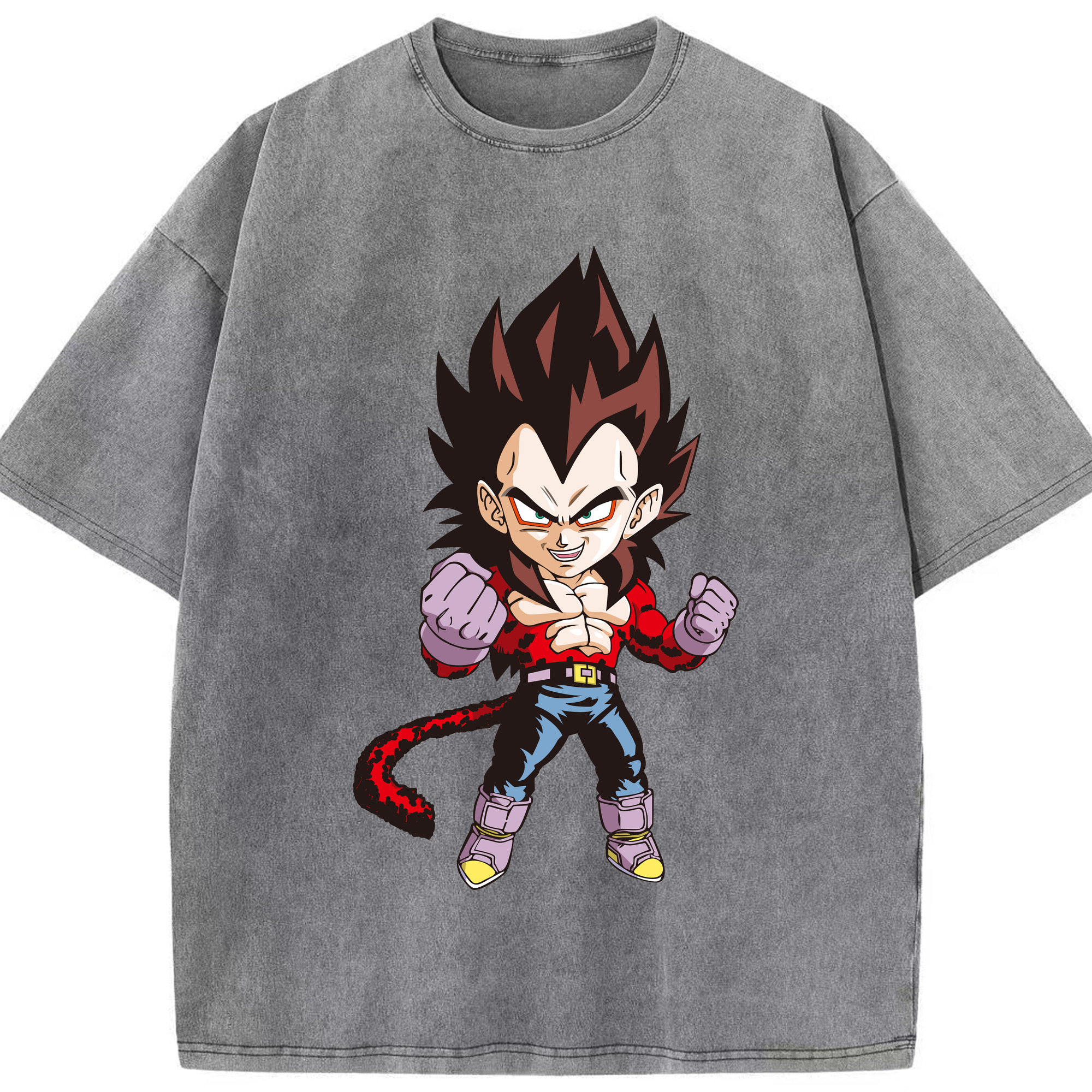 （画像用） ドラゴンボール ベジータ四世（Bejīta Yonsei）DRAGON BALL Vegeta IV 綿100% ヴィンテージ風 半袖Tシャツ（フロントプリント）
