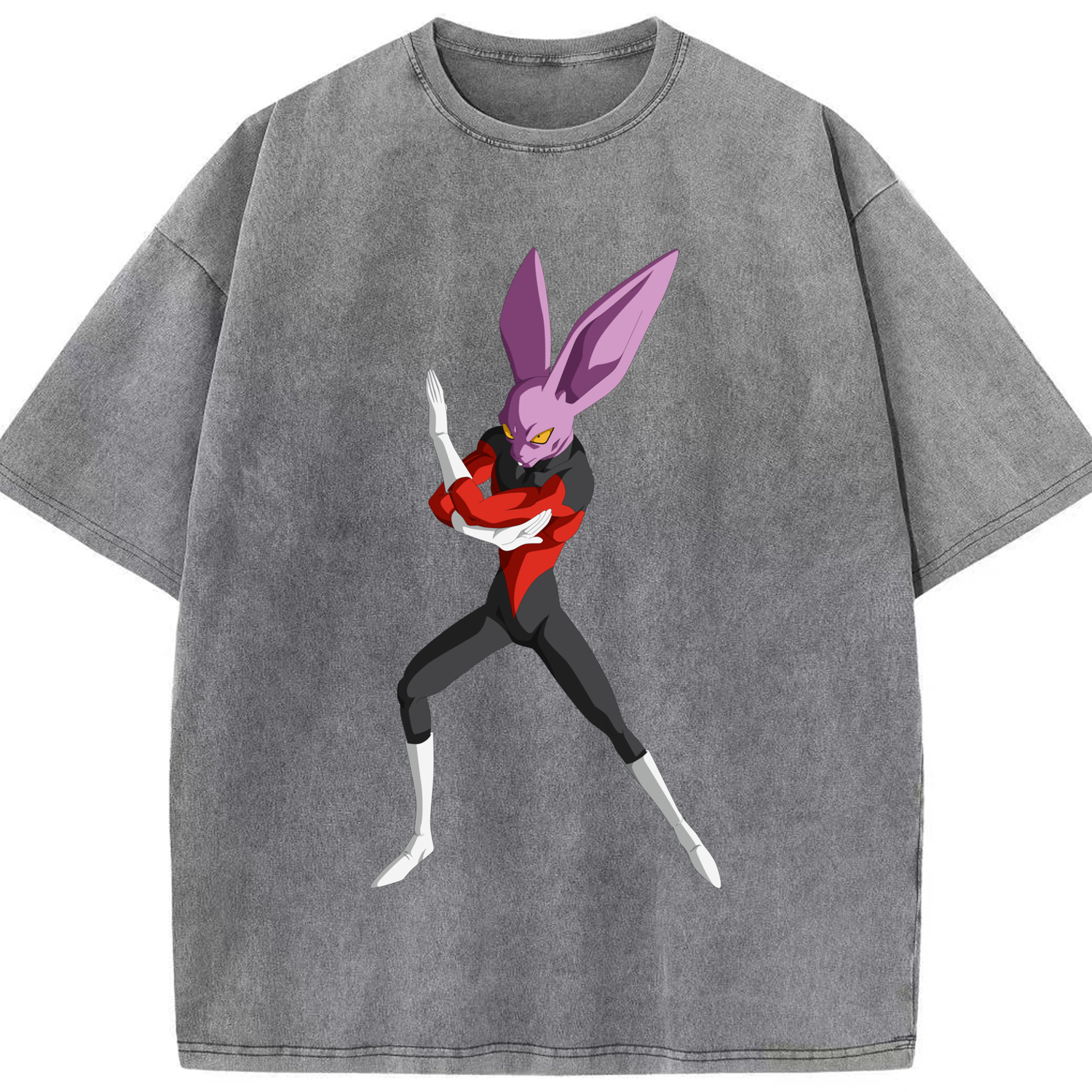 （画像用） ドラゴンボール ビルス 破壊神ビルス DRAGON BALL Beerus Birusu 綿100% ヴィンテージ風 半袖Tシャツ（フロントプリント）