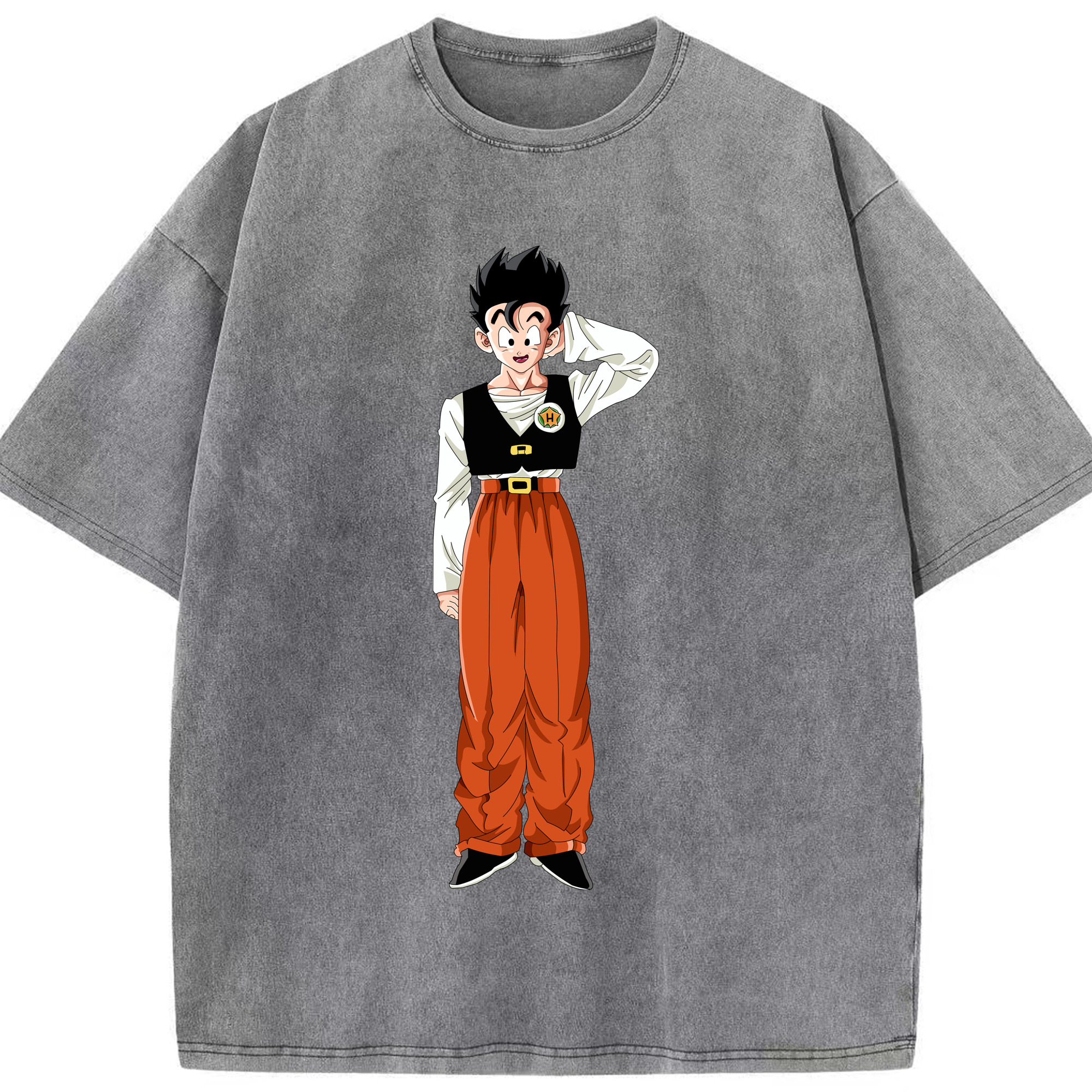 （画像用） ドラゴンボール 孫 悟飯（そんごはん）DRAGON BALL Son Gohan 綿100% ヴィンテージ風 半袖Tシャツ（フロントプリント）