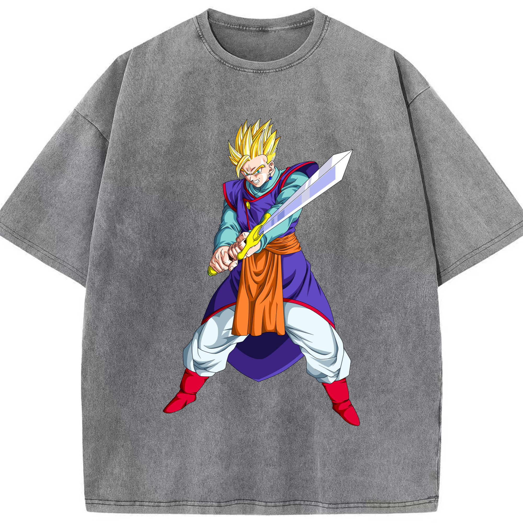 （画像用） ドラゴンボール 孫 悟飯（そんごはん）DRAGON BALL Son Gohan 綿100% ヴィンテージ風 半袖Tシャツ（フロントプリント）