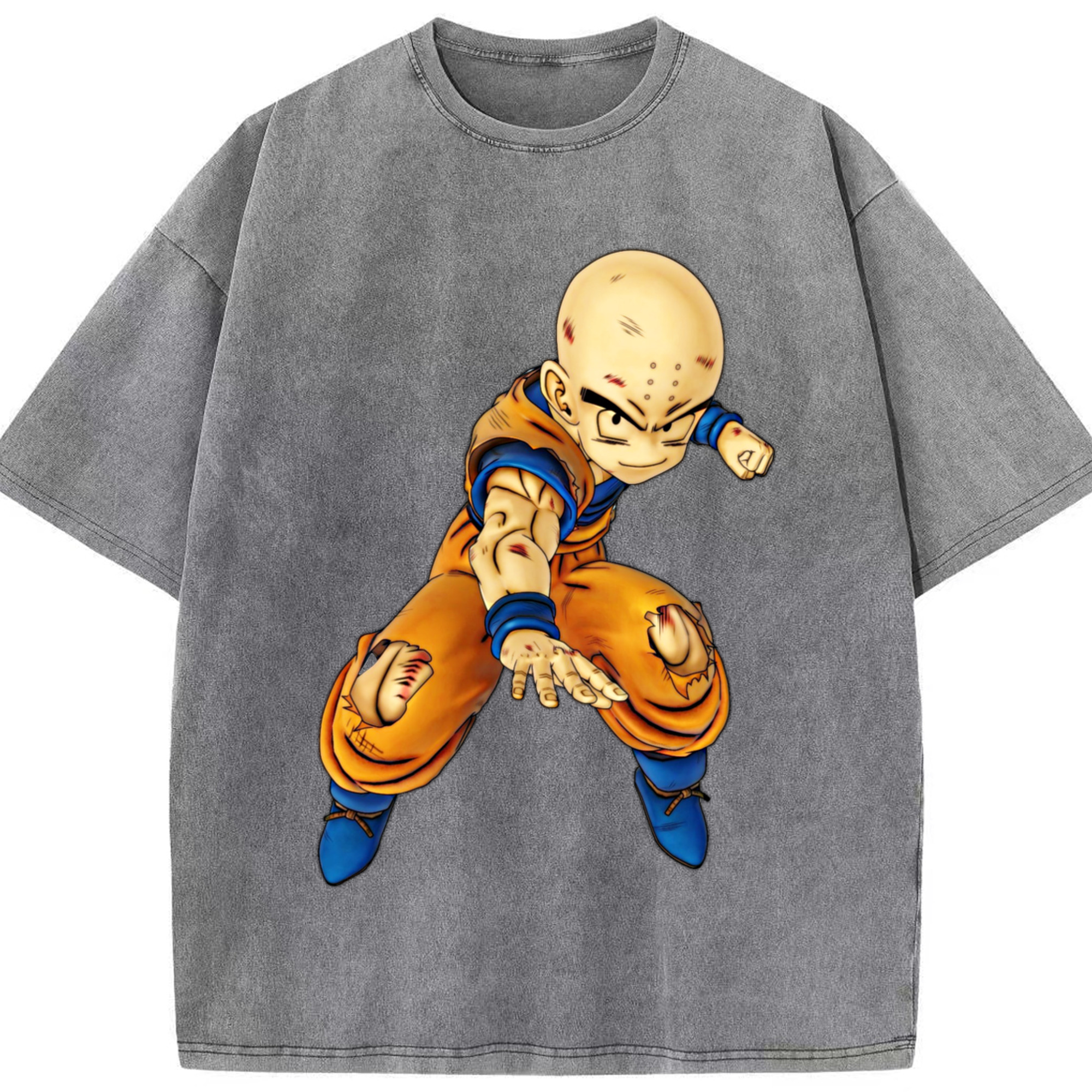 （画像用） ドラゴンボール クリリン DRAGON BALL krillin 綿100% ヴィンテージ風 半袖Tシャツ（フロントプリント）