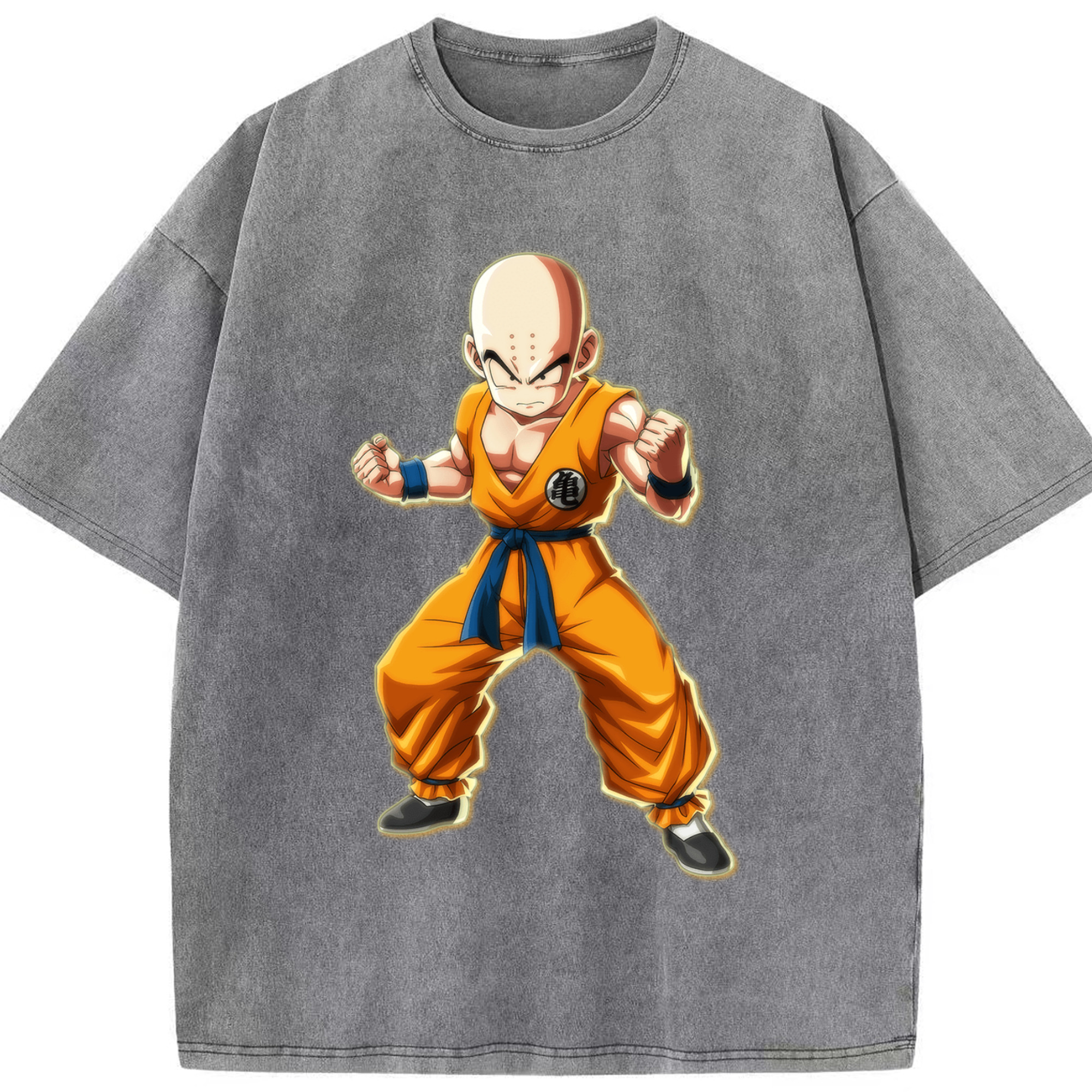 （画像用） ドラゴンボール クリリン DRAGON BALL krillin 綿100% ヴィンテージ風 半袖Tシャツ（フロントプリント）