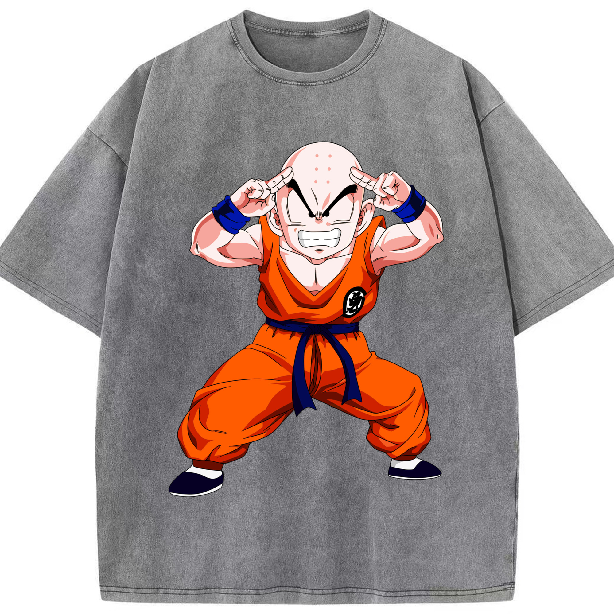 （画像用） ドラゴンボール クリリン DRAGON BALL krillin 綿100% ヴィンテージ風 半袖Tシャツ（フロントプリント）