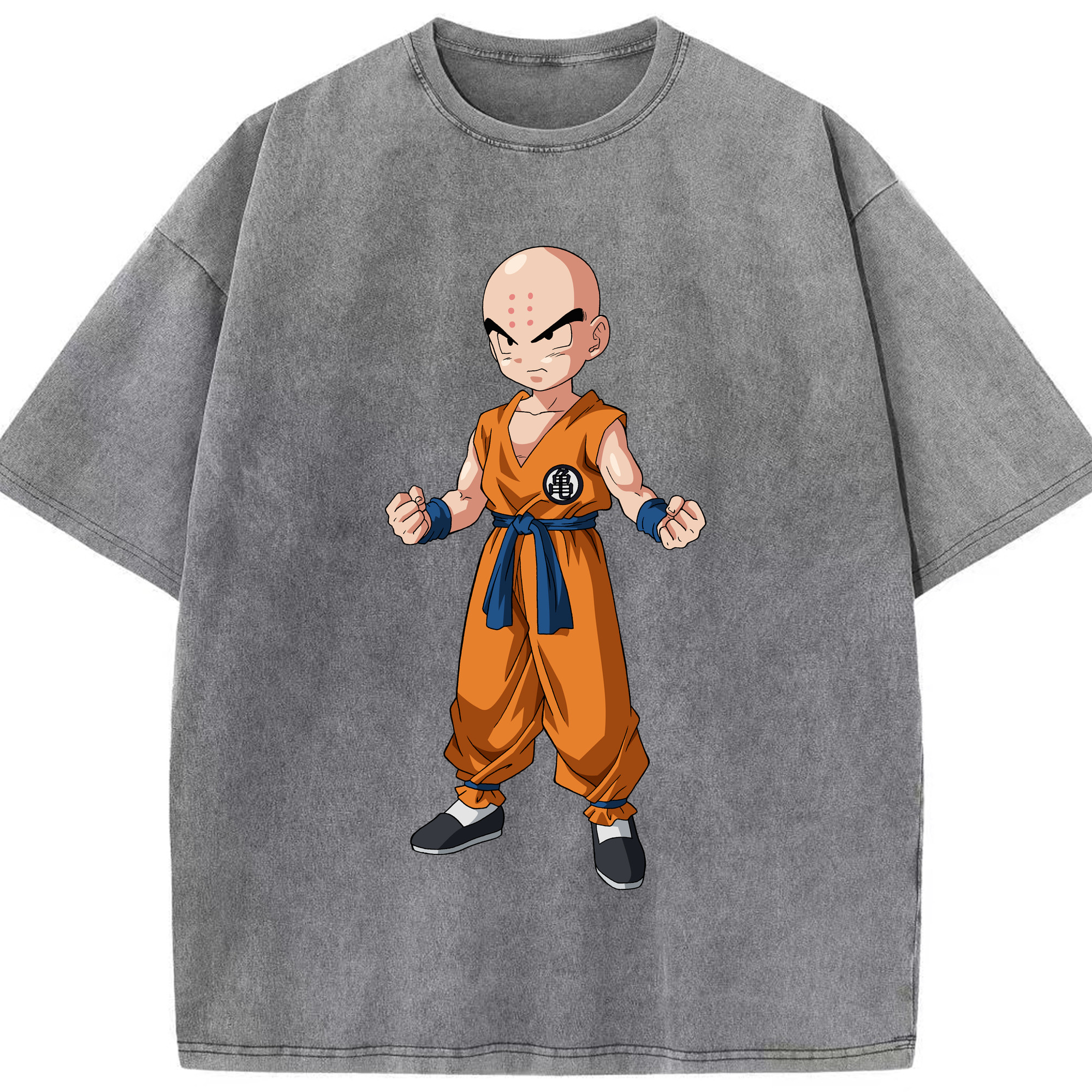 （画像用） ドラゴンボール クリリン DRAGON BALL krillin 綿100% ヴィンテージ風 半袖Tシャツ（フロントプリント）