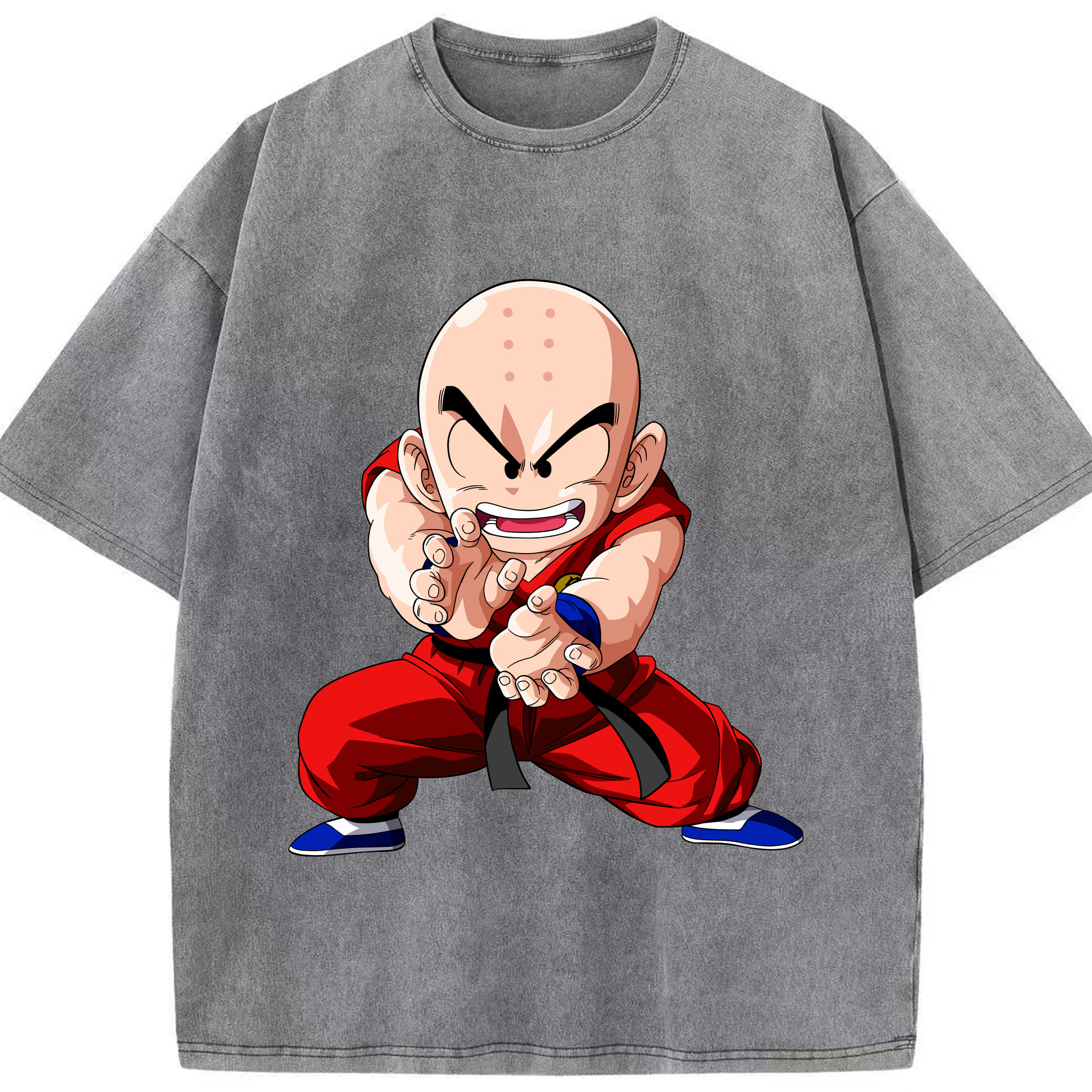 （画像用） ドラゴンボール クリリン DRAGON BALL krillin 綿100% ヴィンテージ風 半袖Tシャツ（フロントプリント）