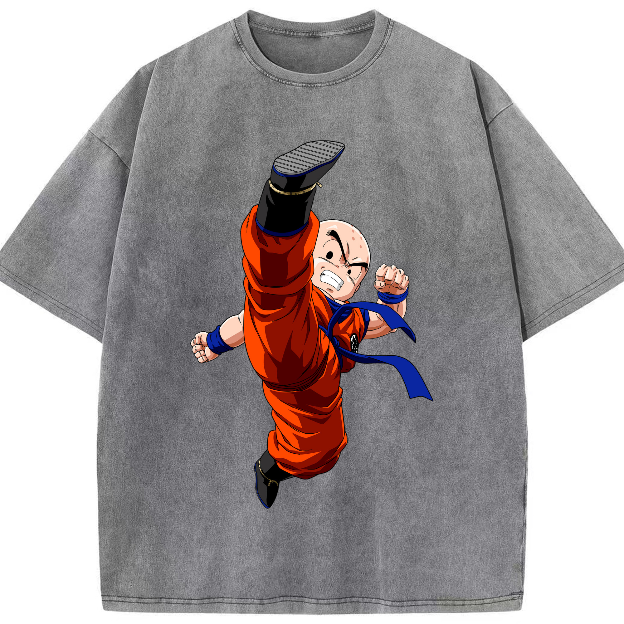 （画像用） ドラゴンボール クリリン DRAGON BALL krillin 綿100% ヴィンテージ風 半袖Tシャツ（フロントプリント）