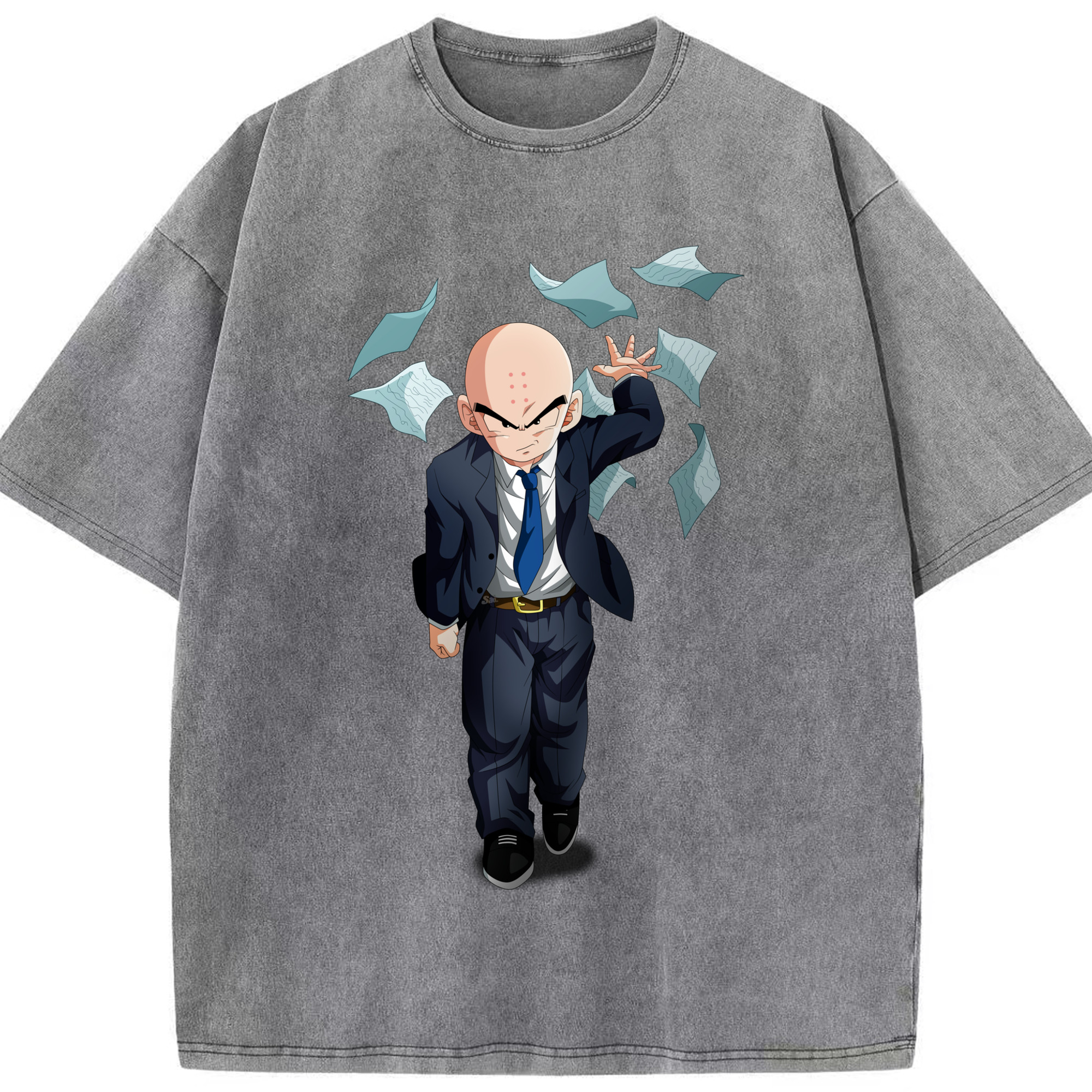 （画像用） ドラゴンボール クリリン DRAGON BALL krillin 綿100% ヴィンテージ風 半袖Tシャツ（フロントプリント）