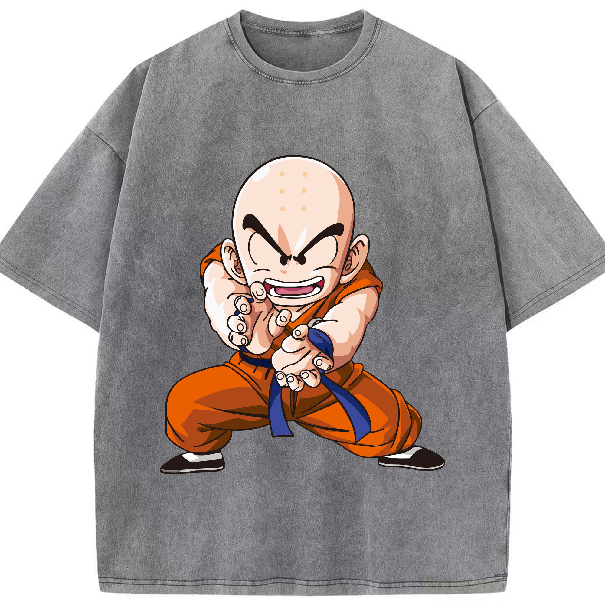 （画像用） ドラゴンボール クリリン DRAGON BALL krillin 綿100% ヴィンテージ風 半袖Tシャツ（フロントプリント）