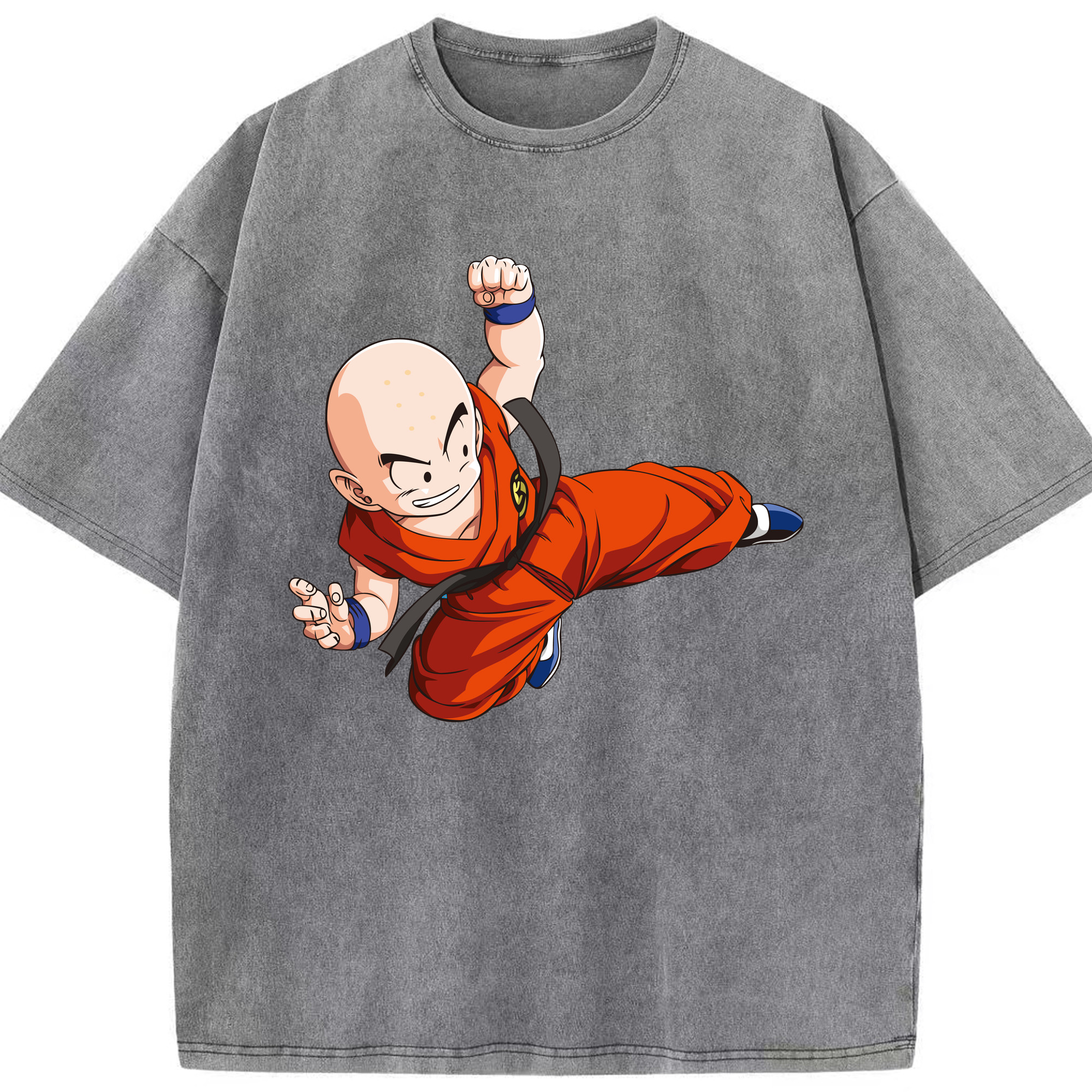 （画像用） ドラゴンボール クリリン DRAGON BALL krillin 綿100% ヴィンテージ風 半袖Tシャツ（フロントプリント）