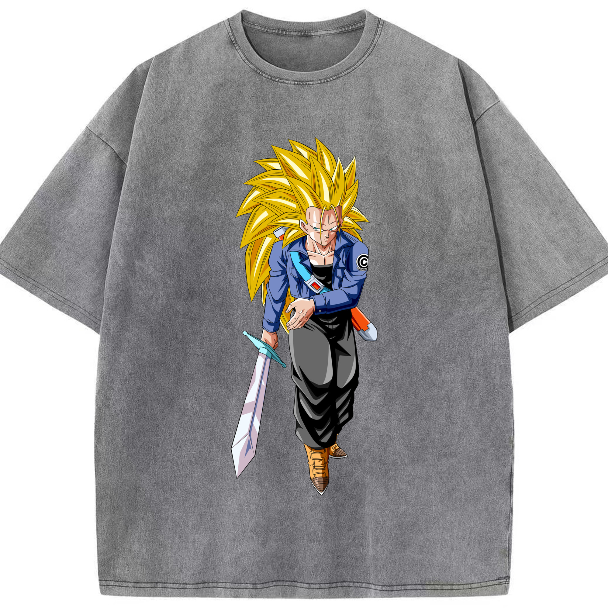 （画像用） ドラゴンボール トランクス（Torankusu）DRAGON BALL Trunks 綿100% ヴィンテージ風 半袖Tシャツ（フロントプリント）