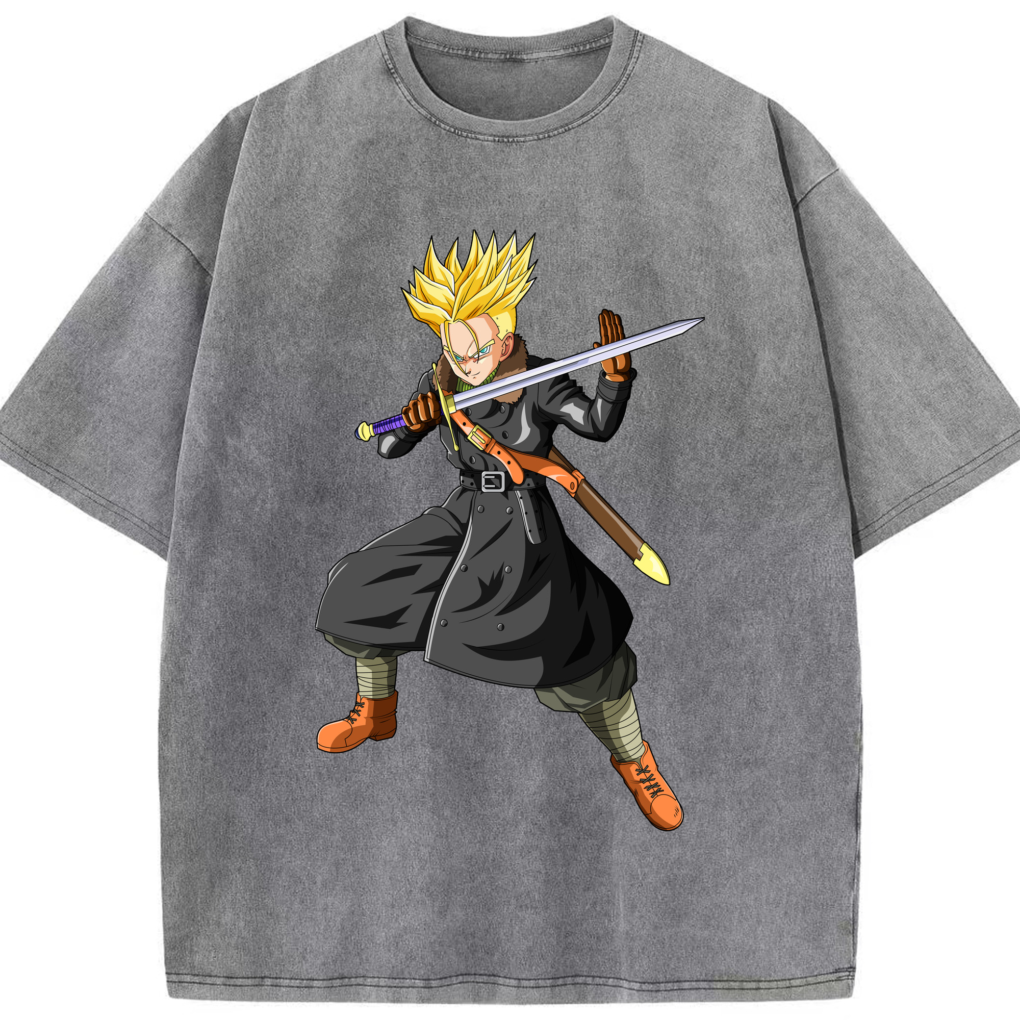 （画像用） ドラゴンボール トランクス（Torankusu）DRAGON BALL Trunks 綿100% ヴィンテージ風 半袖Tシャツ（フロントプリント）