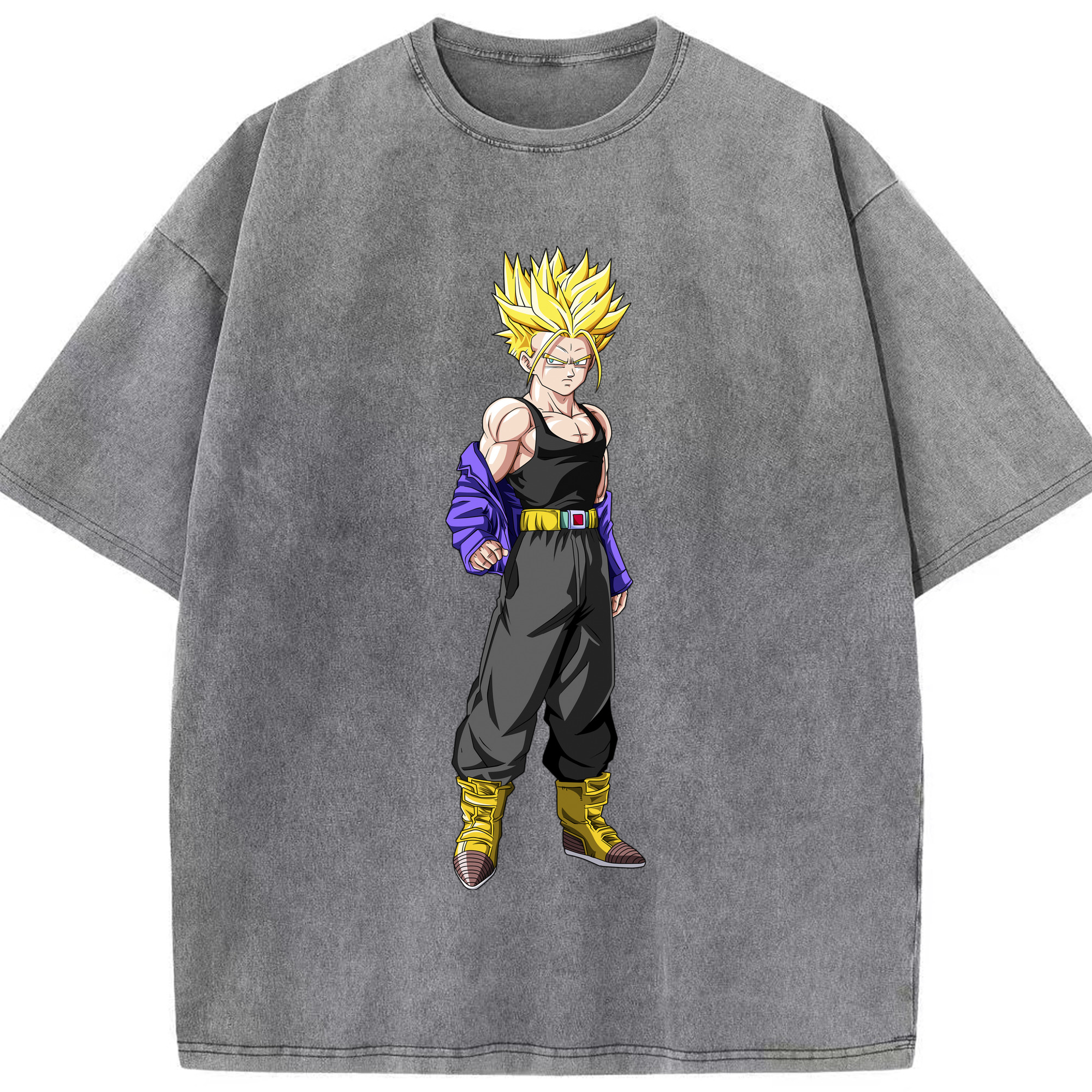 （画像用） ドラゴンボール トランクス（Torankusu）DRAGON BALL Trunks 綿100% ヴィンテージ風 半袖Tシャツ（フロントプリント）