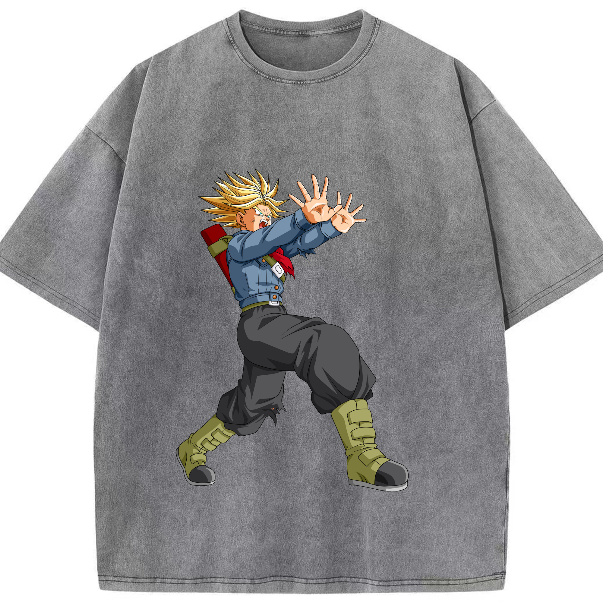 （画像用） ドラゴンボール トランクス（Torankusu）DRAGON BALL Trunks 綿100% ヴィンテージ風 半袖Tシャツ（フロントプリント）