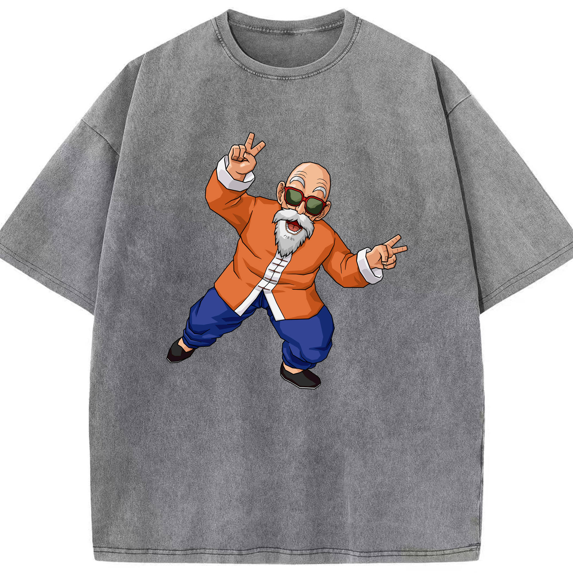 （画像用） ドラゴンボール 亀仙人（かめせんにん） DRAGON BALL Master Roshi Kame Sennin 綿100% ヴィンテージ風 半袖Tシャツ（フロントプリント）