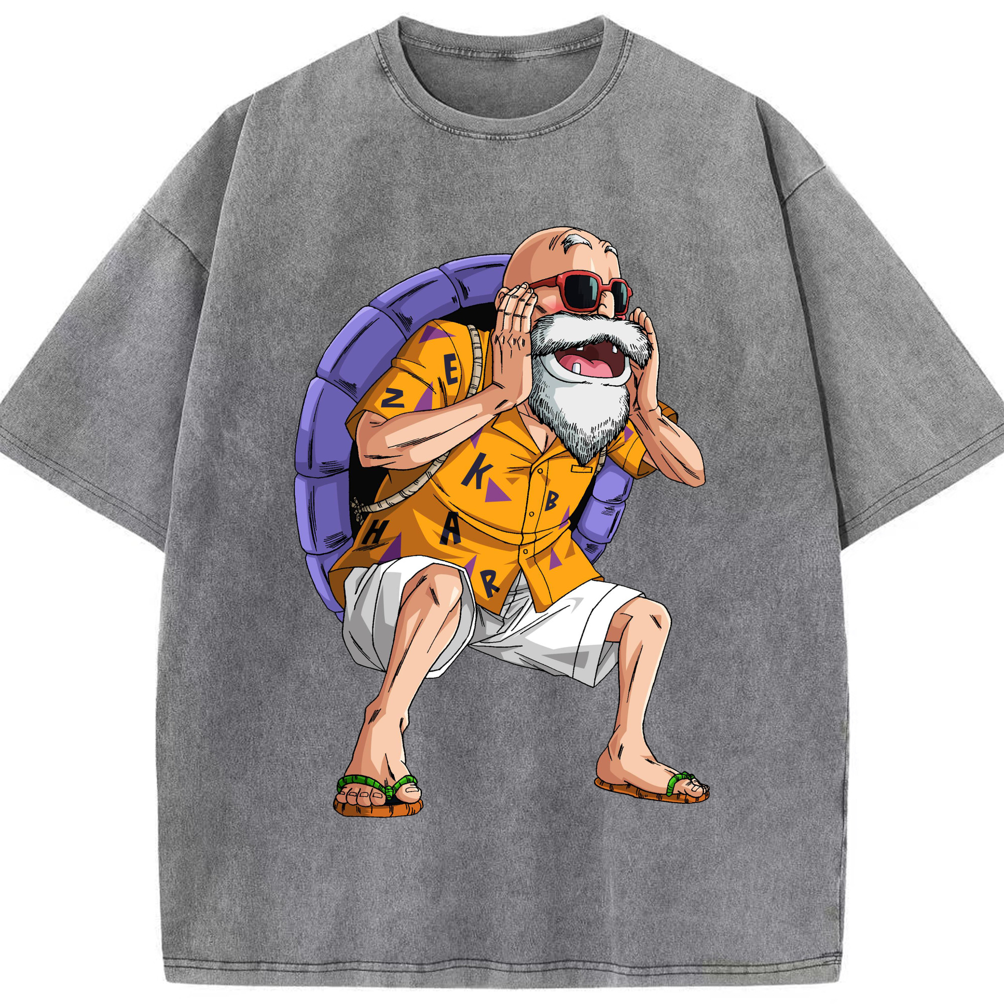 （画像用） ドラゴンボール 亀仙人（かめせんにん） DRAGON BALL Master Roshi Kame Sennin 綿100% ヴィンテージ風 半袖Tシャツ（フロントプリント）
