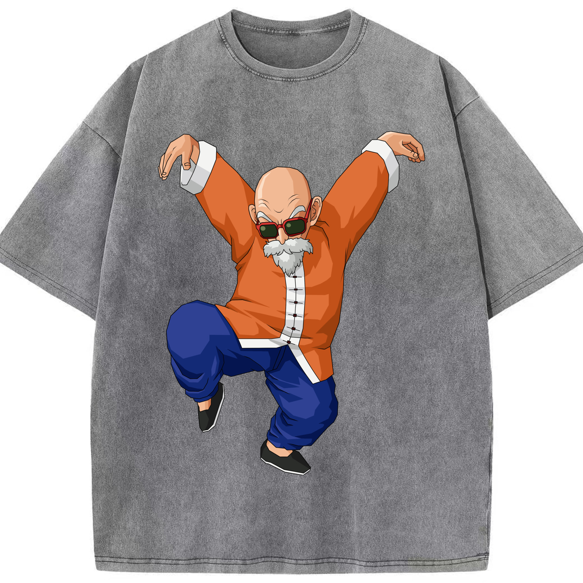 （画像用） ドラゴンボール 亀仙人（かめせんにん） DRAGON BALL Master Roshi Kame Sennin 綿100% ヴィンテージ風 半袖Tシャツ（フロントプリント）