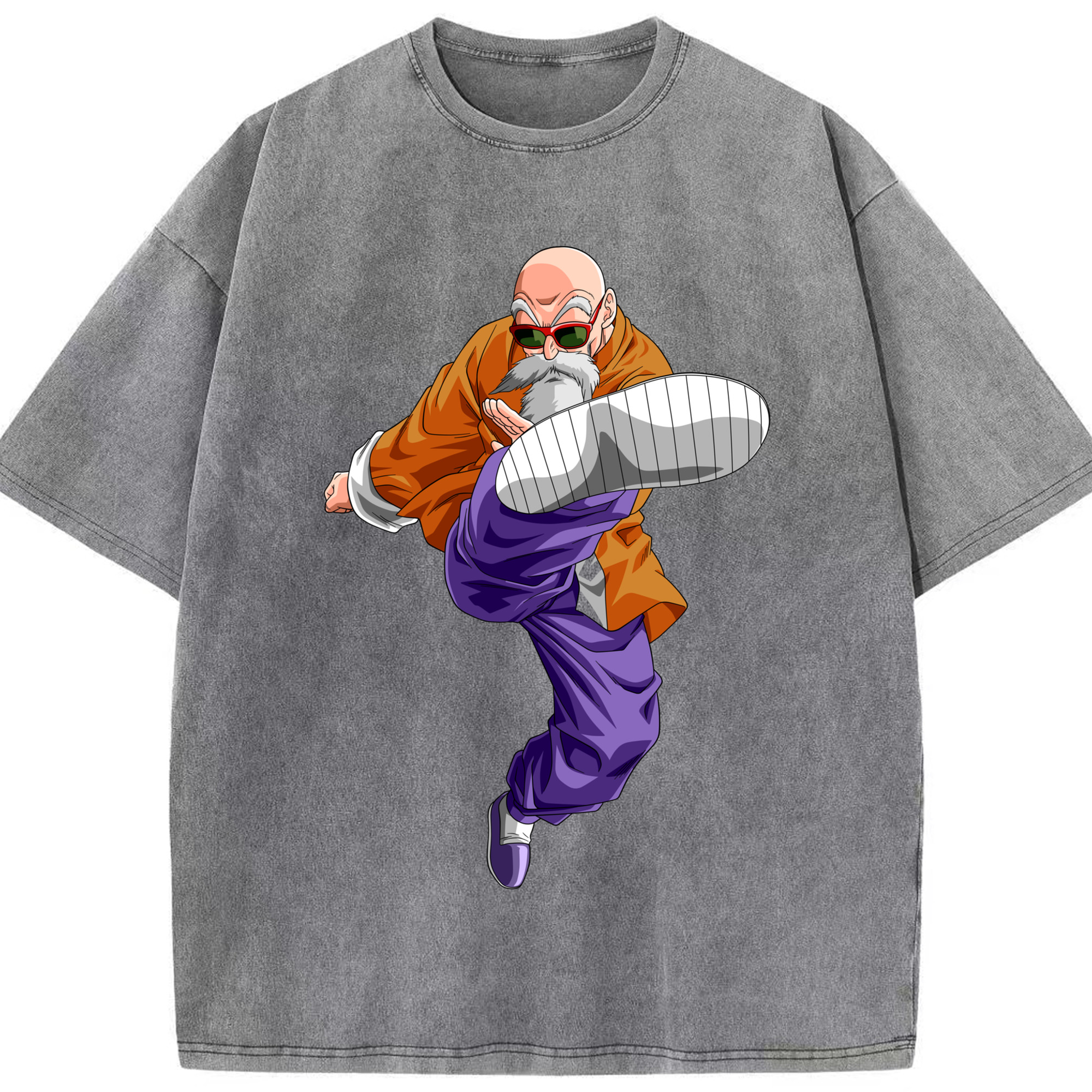 （画像用） ドラゴンボール 亀仙人（かめせんにん） DRAGON BALL Master Roshi Kame Sennin 綿100% ヴィンテージ風 半袖Tシャツ（フロントプリント）
