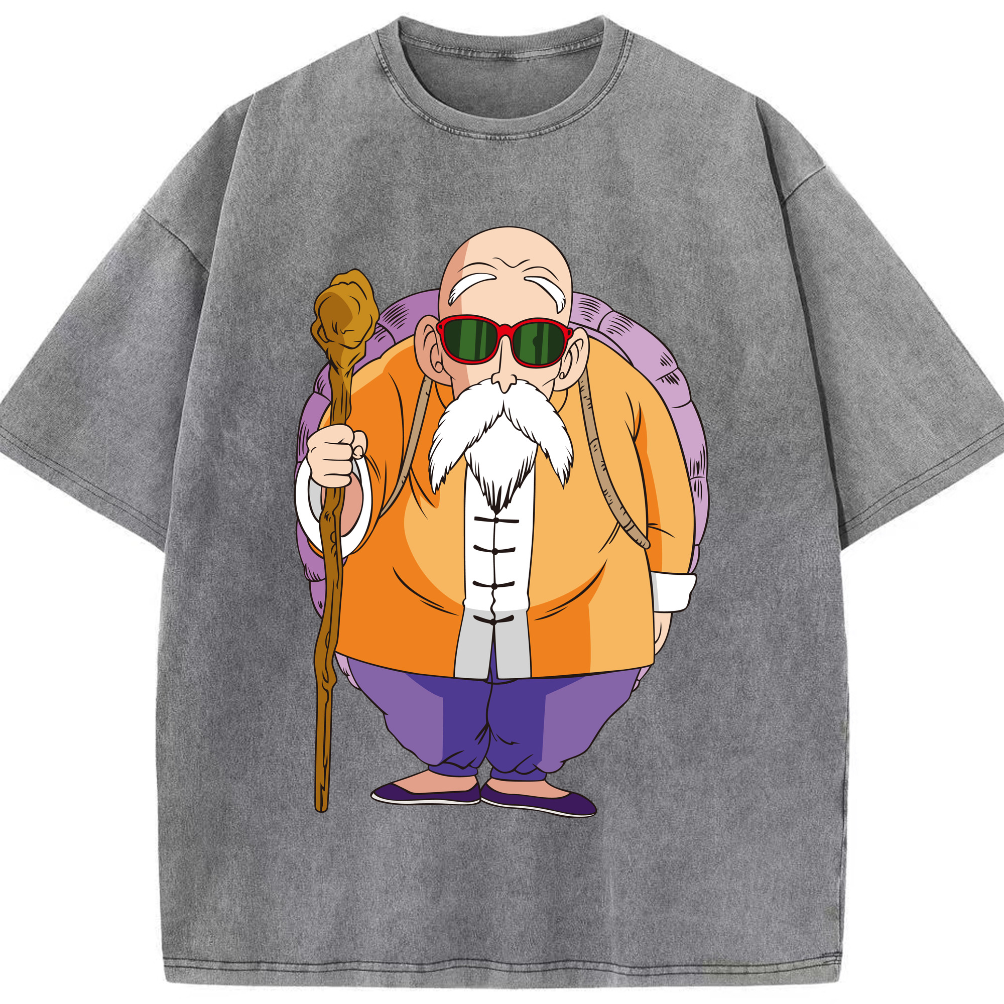 （画像用） ドラゴンボール 亀仙人（かめせんにん） DRAGON BALL Master Roshi Kame Sennin 綿100% ヴィンテージ風 半袖Tシャツ（フロントプリント）