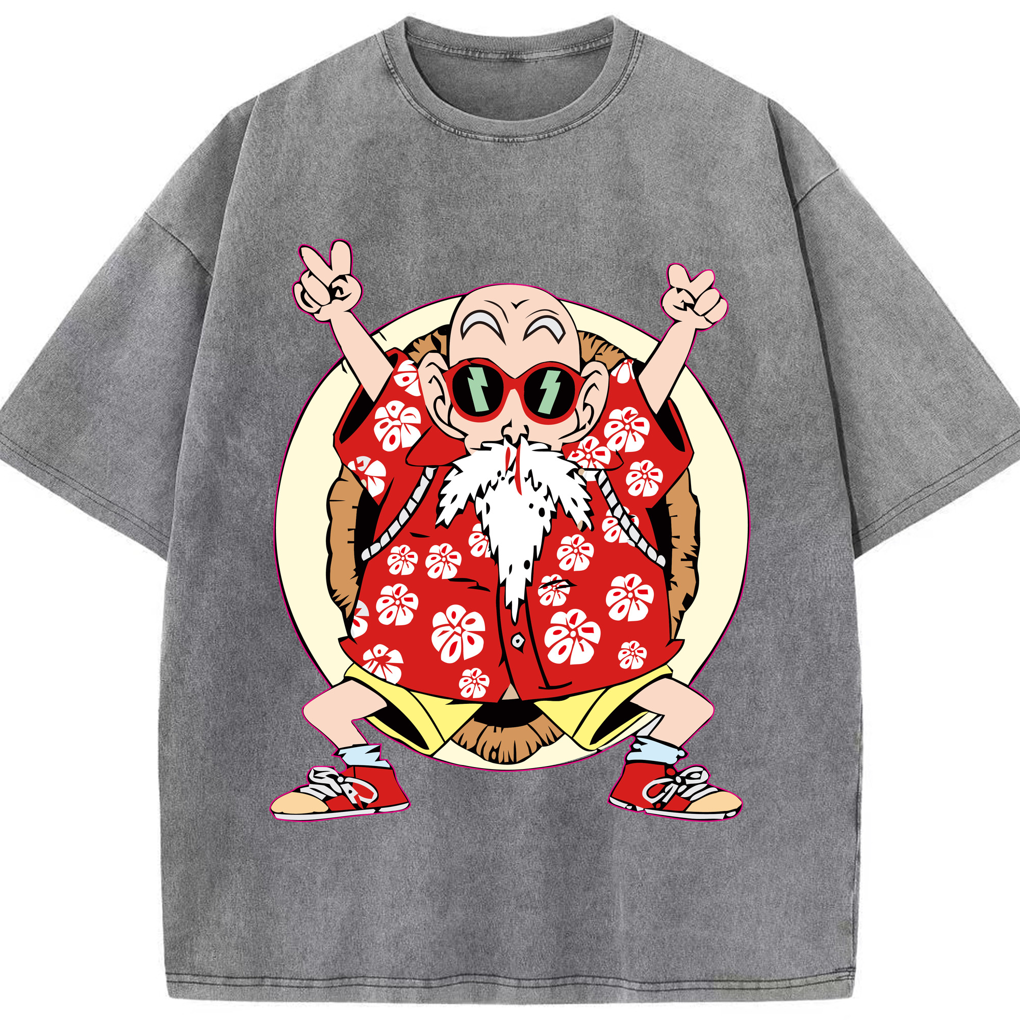 （画像用） ドラゴンボール 亀仙人（かめせんにん） DRAGON BALL Master Roshi Kame Sennin 綿100% ヴィンテージ風 半袖Tシャツ（フロントプリント）