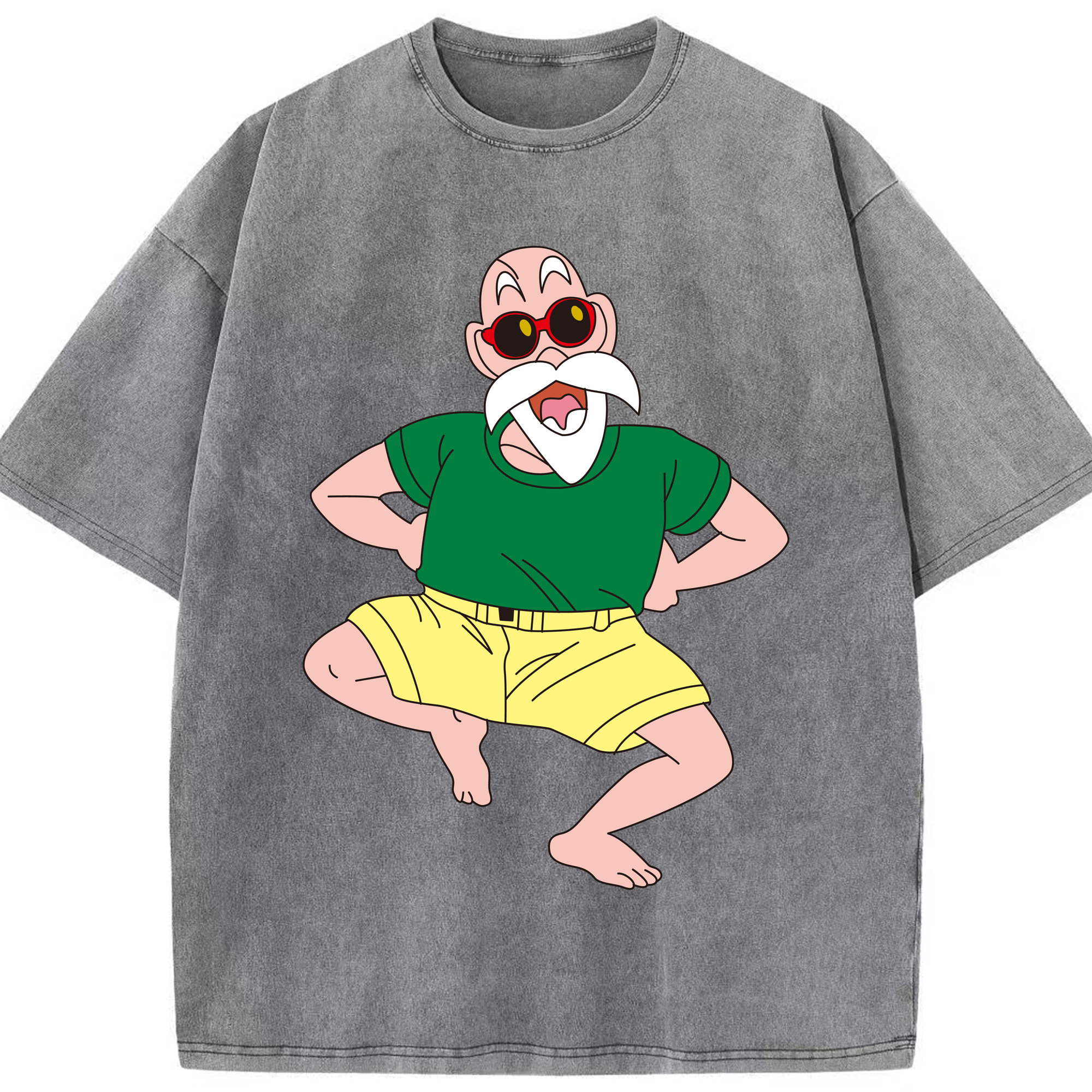 （画像用） ドラゴンボール 亀仙人（かめせんにん） DRAGON BALL Master Roshi Kame Sennin 綿100% ヴィンテージ風 半袖Tシャツ（フロントプリント）