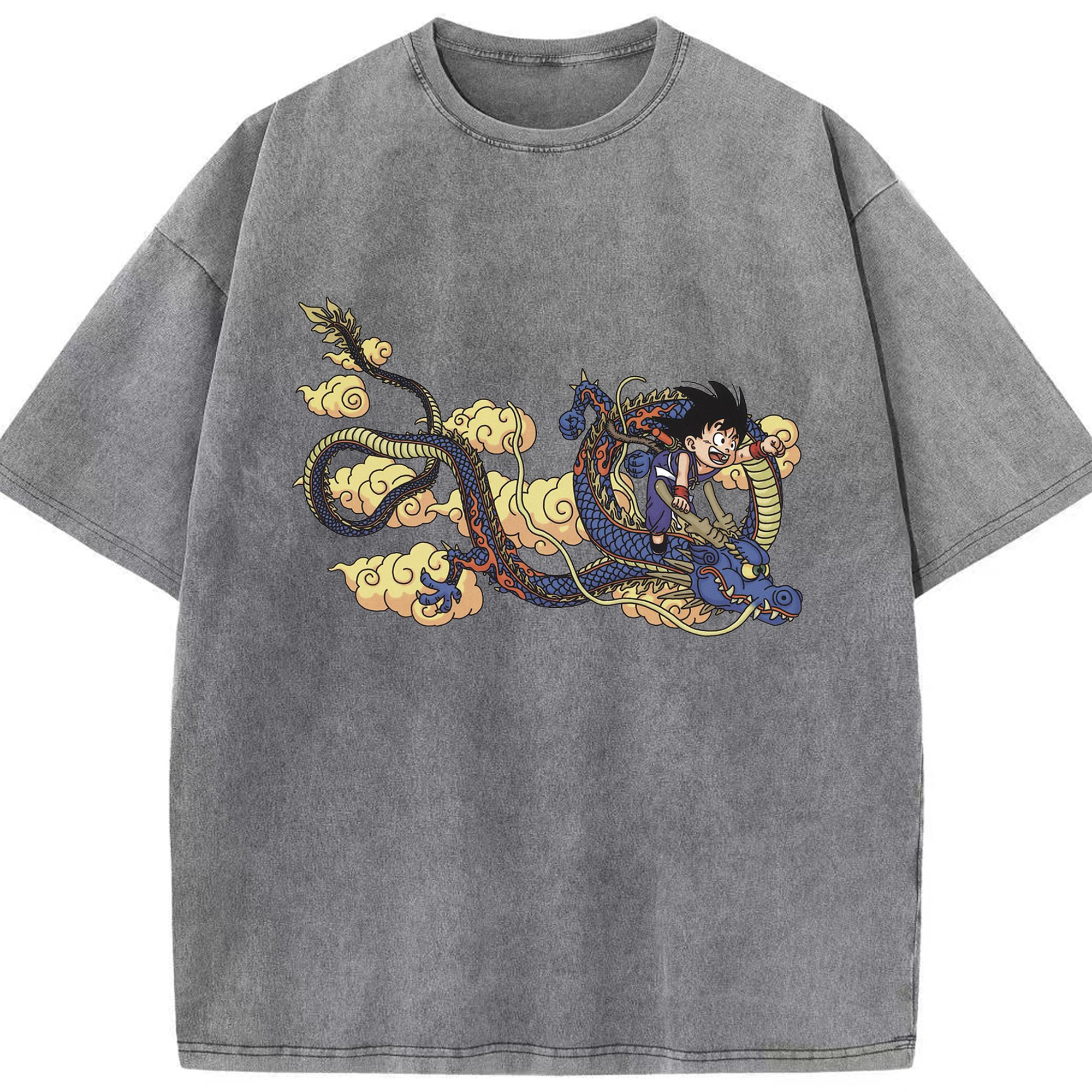 （画像用） ドラゴンボール 神龍 シェンロン DRAGON BALL Shenron 綿100% ヴィンテージ風 半袖Tシャツ（フロントプリント）