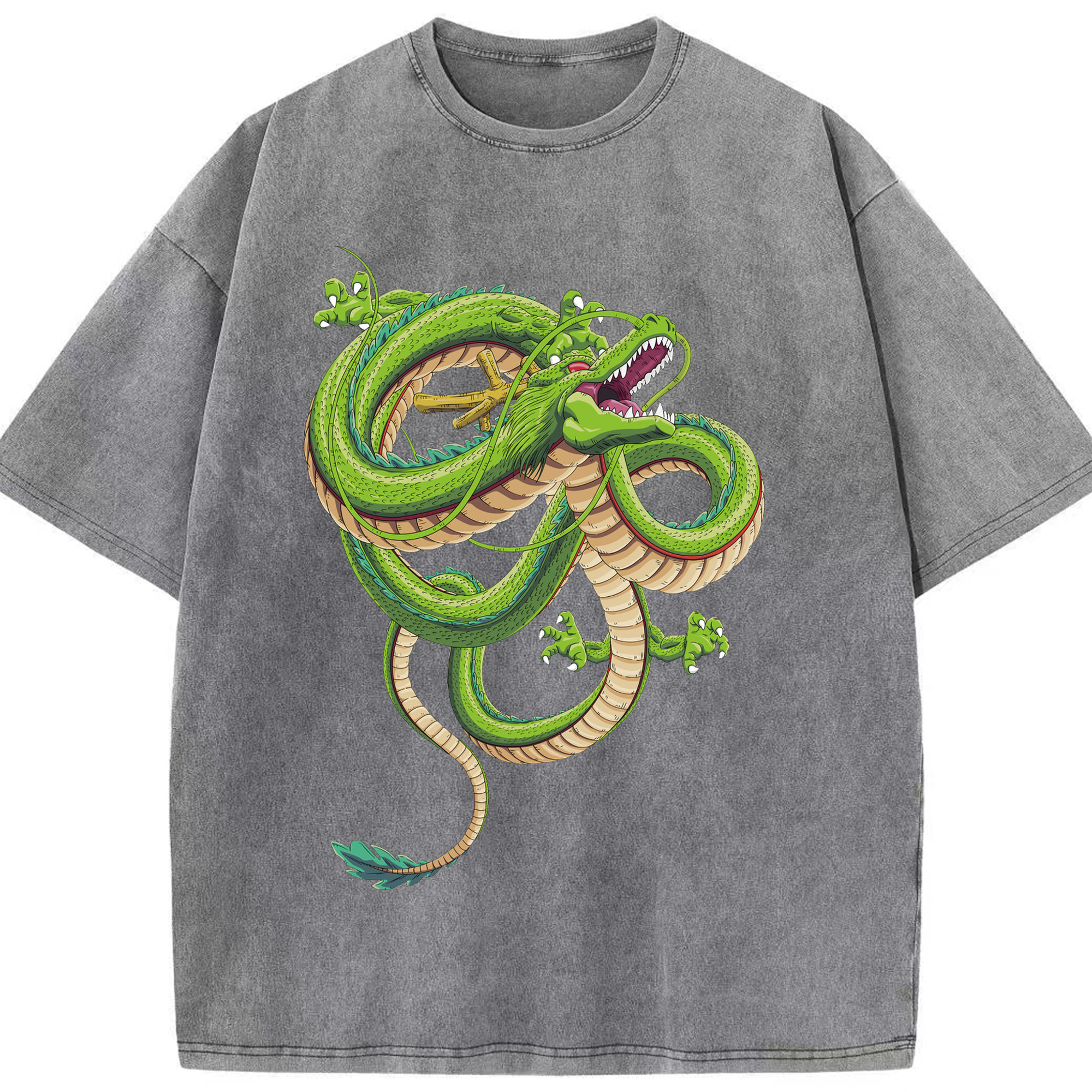 （画像用） ドラゴンボール 神龍 シェンロン DRAGON BALL Shenron 綿100% ヴィンテージ風 半袖Tシャツ（フロントプリント）