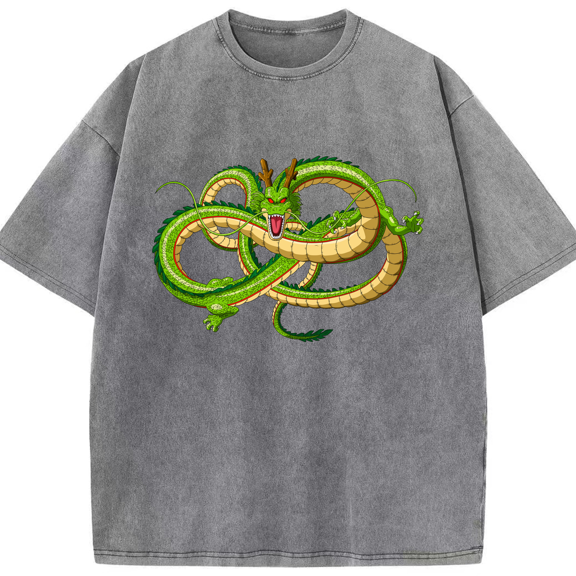（画像用） ドラゴンボール 神龍 シェンロン DRAGON BALL Shenron 綿100% ヴィンテージ風 半袖Tシャツ（フロントプリント）
