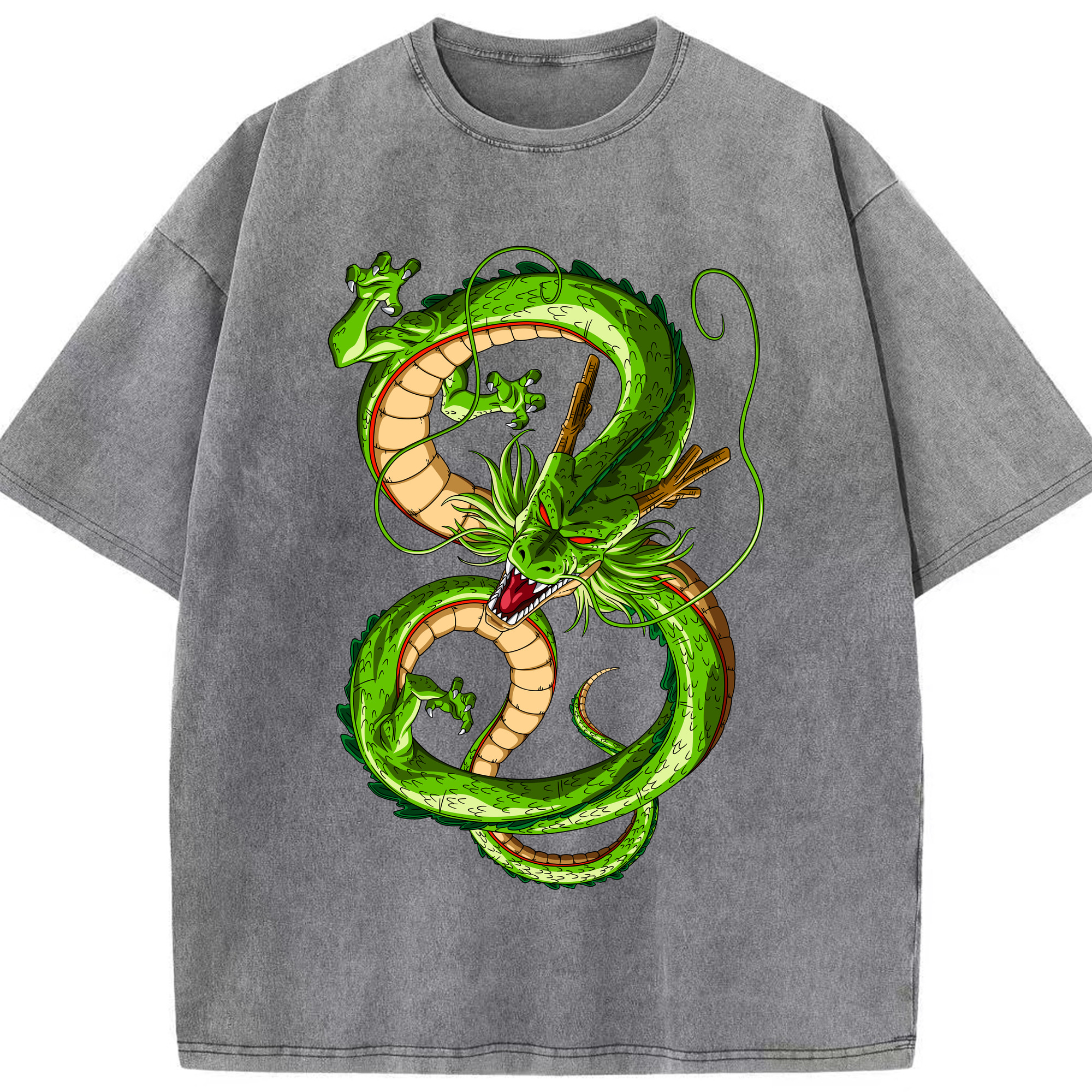 （画像用） ドラゴンボール 神龍 シェンロン DRAGON BALL Shenron 綿100% ヴィンテージ風 半袖Tシャツ（フロントプリント）