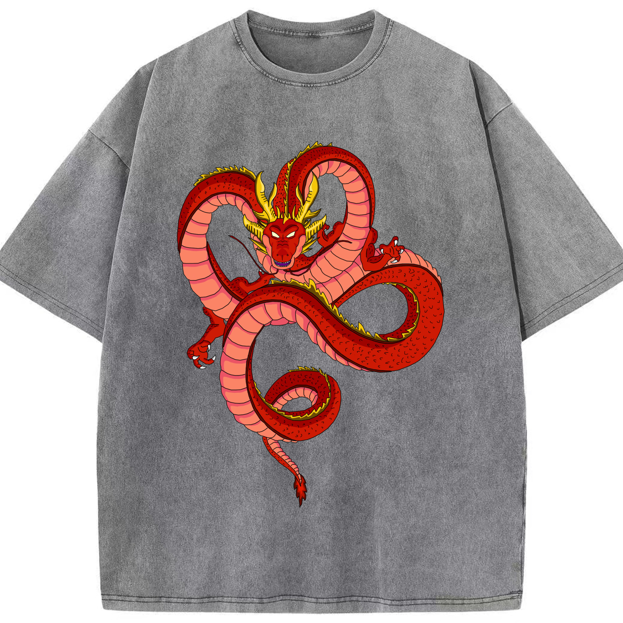 （画像用） ドラゴンボール 神龍 シェンロン DRAGON BALL Shenron 綿100% ヴィンテージ風 半袖Tシャツ（フロントプリント）