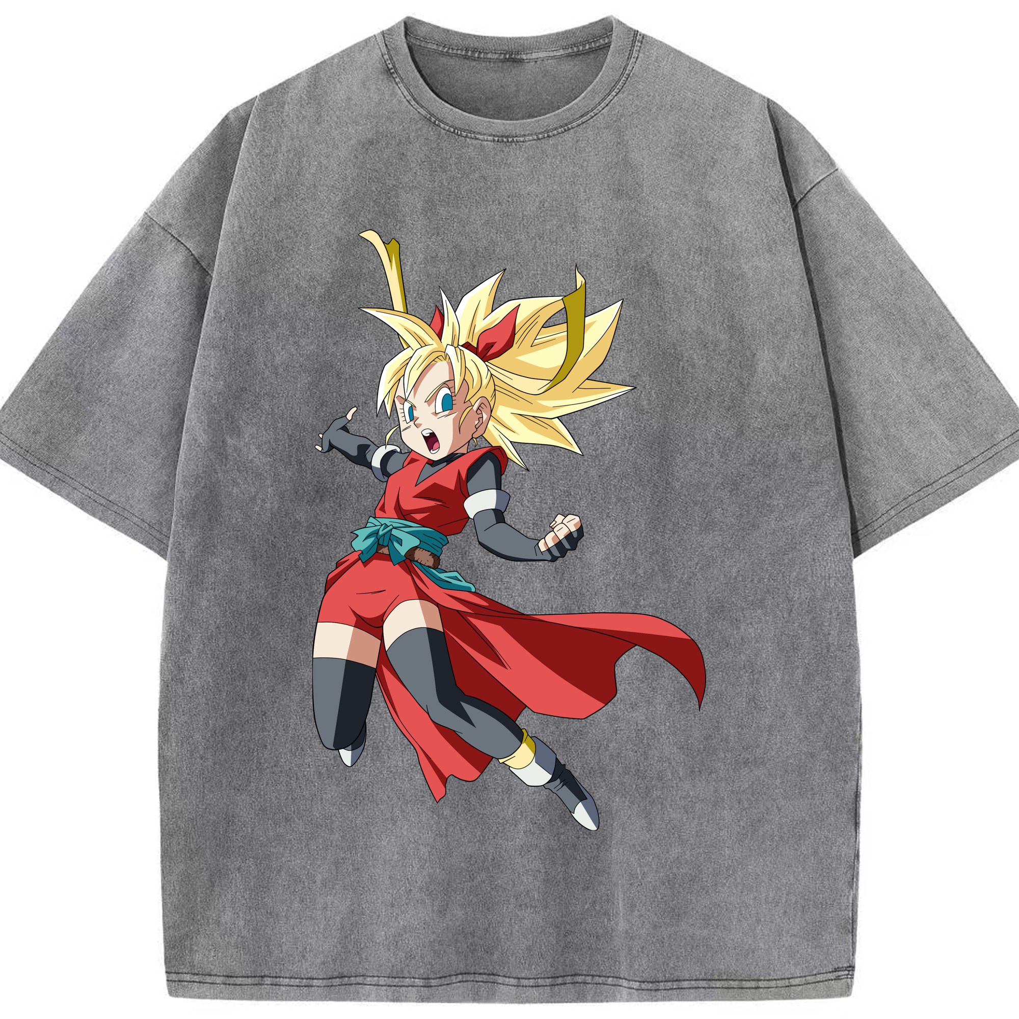 （画像用） ドラゴンボール カリフラ DRAGON BALL Caulifla 綿100% ヴィンテージ風 半袖Tシャツ（フロントプリント）