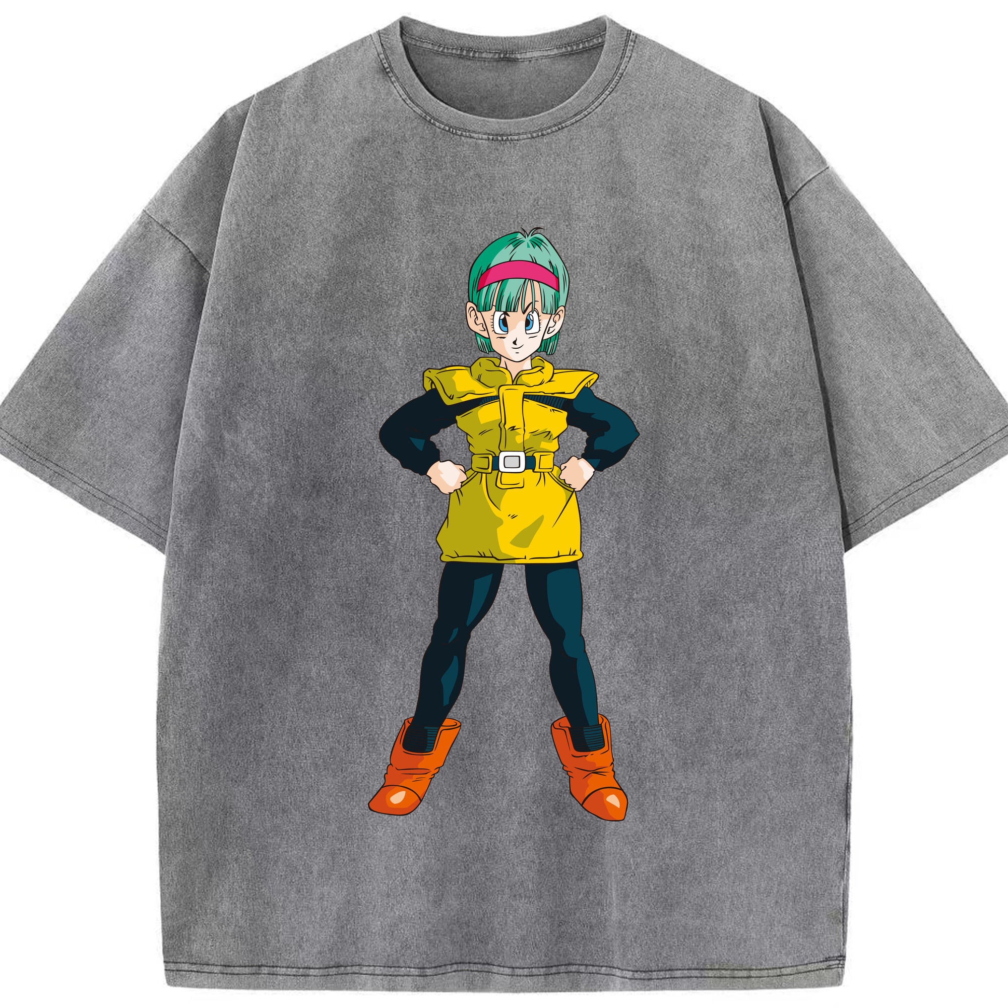（画像用） ドラゴンボール ブルマ DRAGON BALL Bulma 綿100% ヴィンテージ風 半袖Tシャツ（フロントプリント）