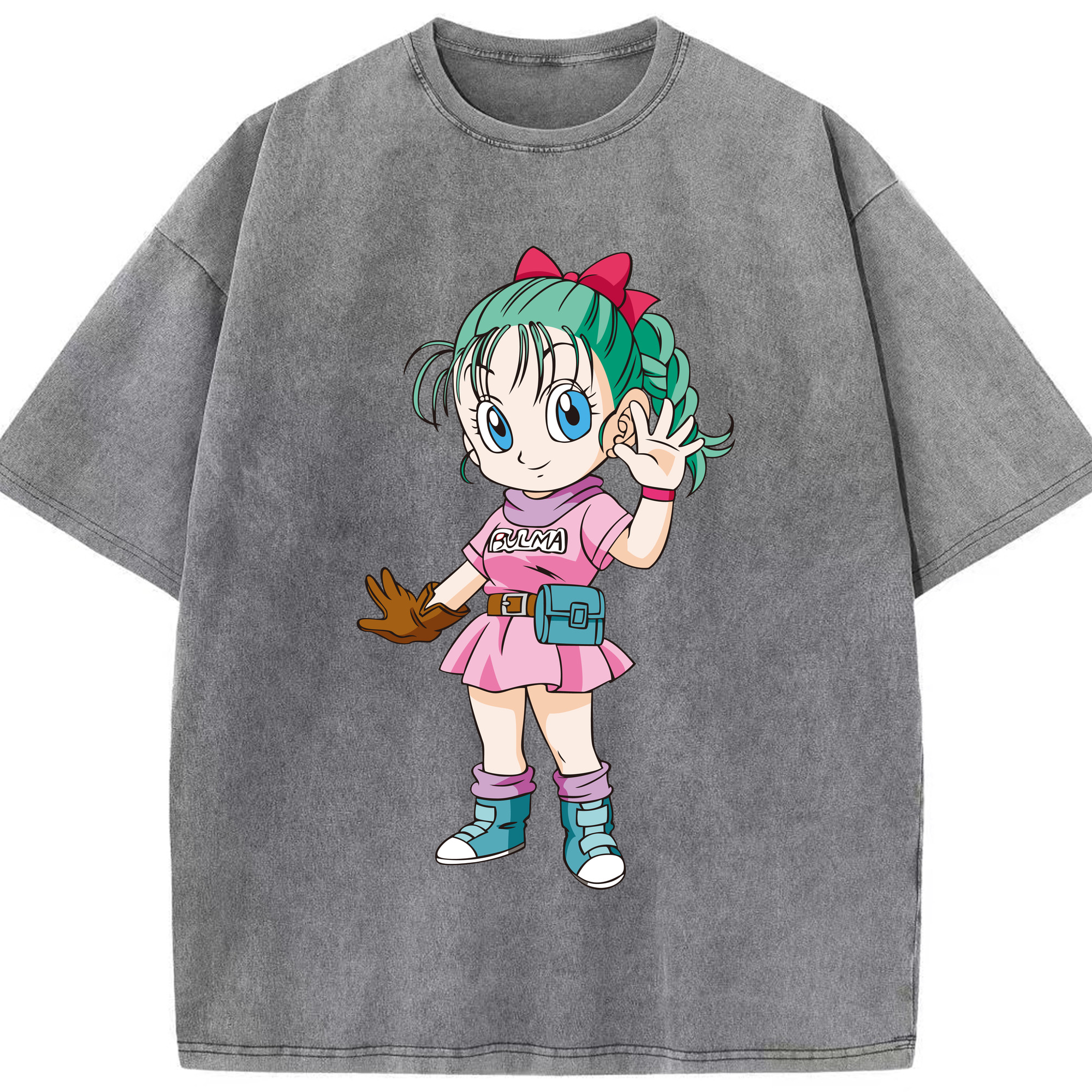 （画像用） ドラゴンボール ブルマ DRAGON BALL Bulma 綿100% ヴィンテージ風 半袖Tシャツ（フロントプリント）