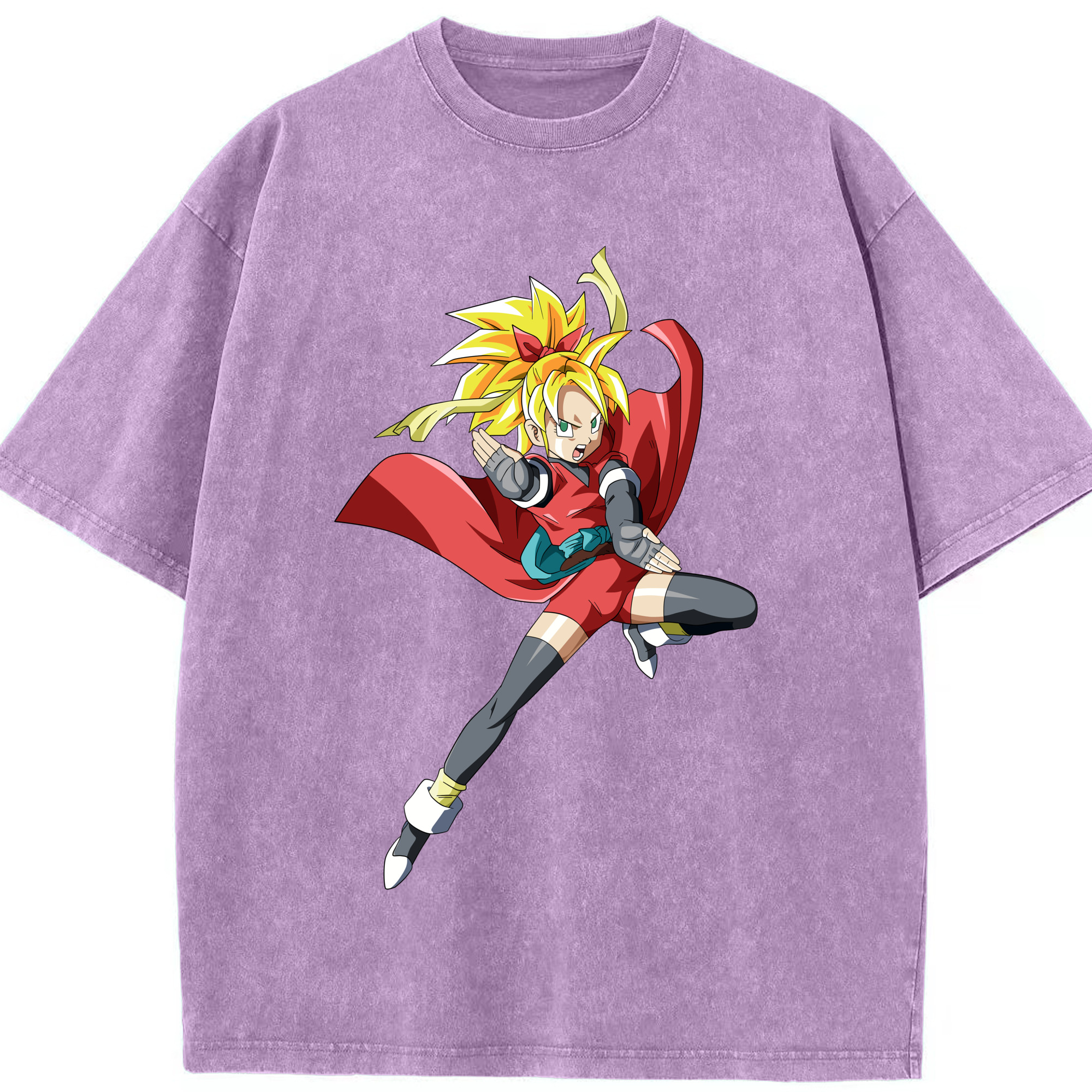 （画像用） ドラゴンボール カリフラ DRAGON BALL Caulifla 綿100% ヴィンテージ風 半袖Tシャツ（フロントプリント）