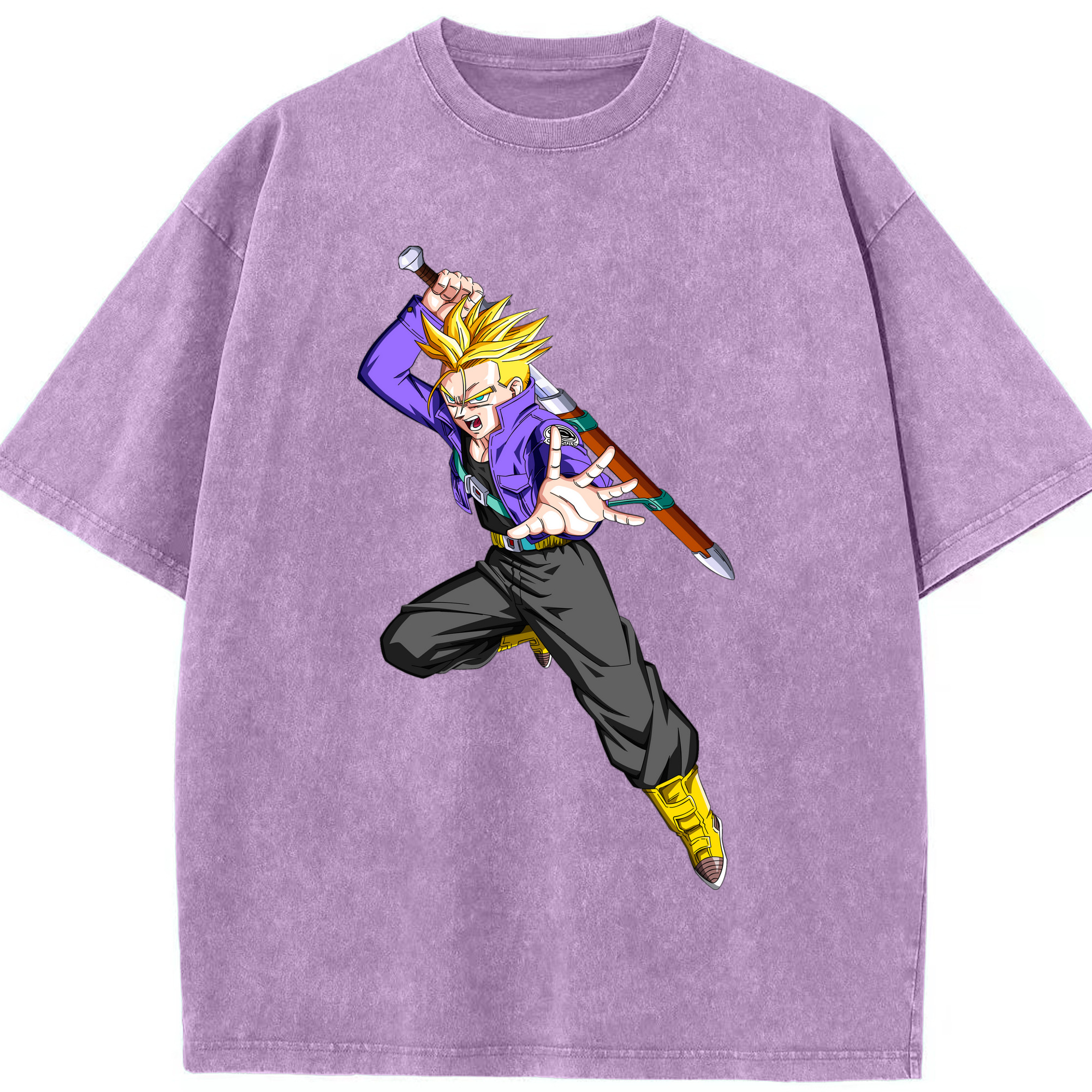（画像用） ドラゴンボール トランクス（Torankusu）DRAGON BALL Trunks 綿100% ヴィンテージ風 半袖Tシャツ（フロントプリント）
