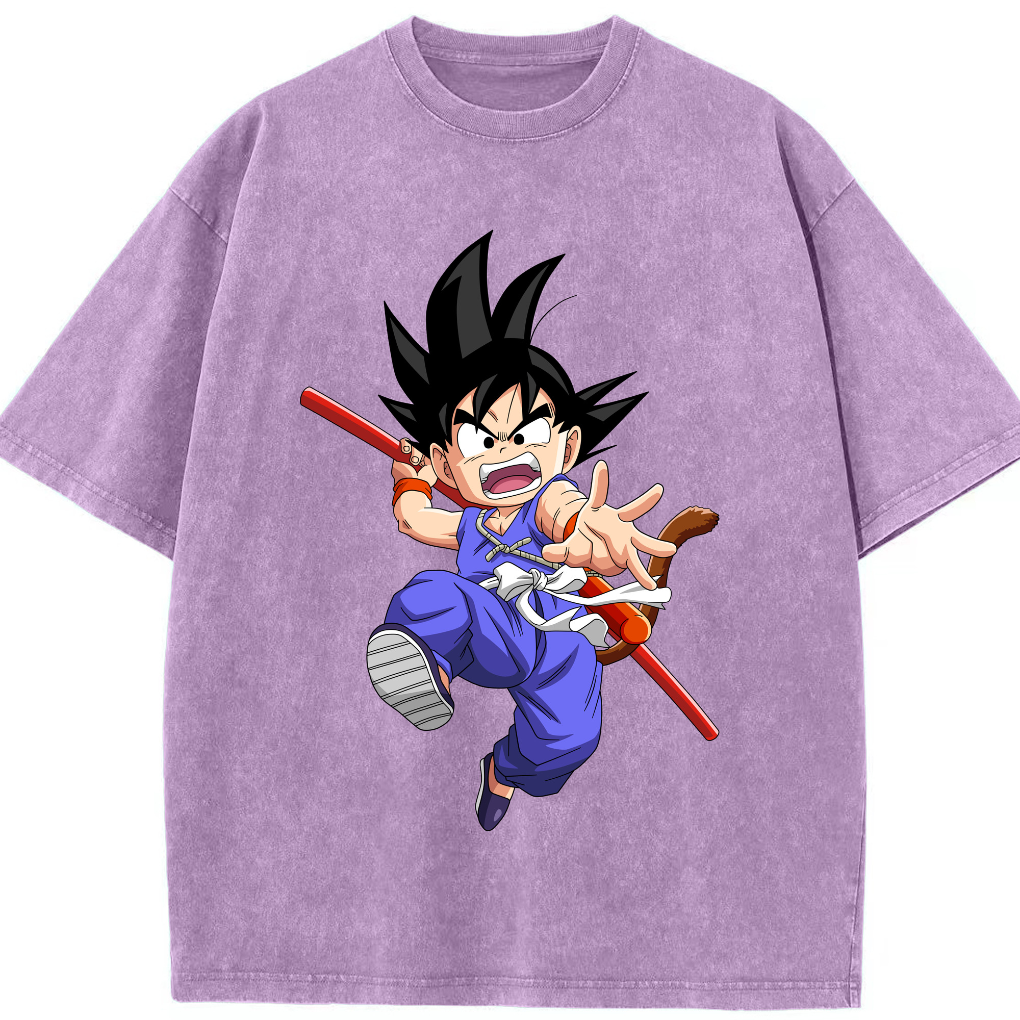 （画像用） ドラゴンボール 孫悟空（そん ごくう）Son Goku カカロット DRAGON BALL Kakarotto 綿100% ヴィンテージ風 半袖Tシャツ（フロントプリント）