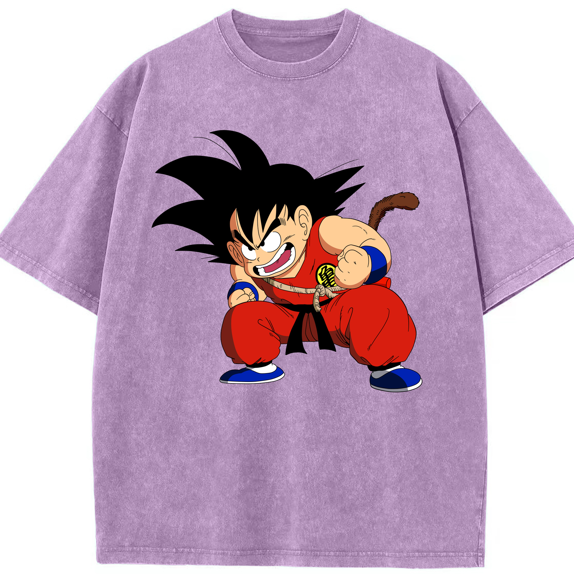 （画像用） ドラゴンボール 孫悟空（そん ごくう）Son Goku カカロット DRAGON BALL Kakarotto 綿100% ヴィンテージ風 半袖Tシャツ（フロントプリント）