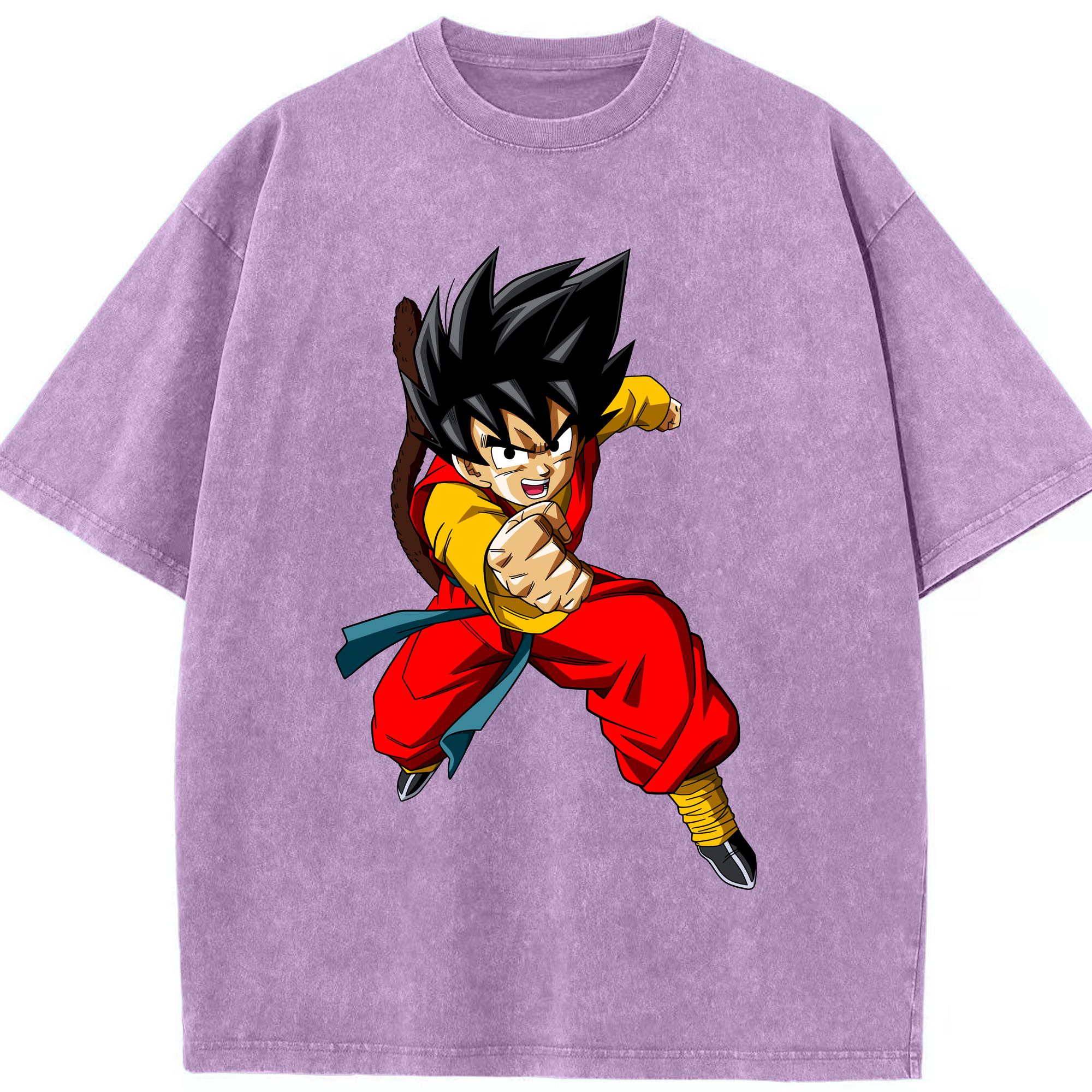 （画像用） ドラゴンボール 孫悟空（そん ごくう）Son Goku カカロット DRAGON BALL Kakarotto 綿100% ヴィンテージ風 半袖Tシャツ（フロントプリント）