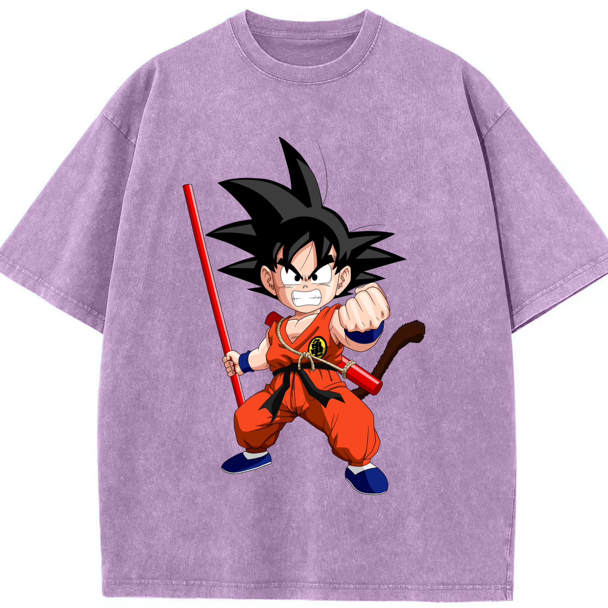 （画像用） ドラゴンボール 孫悟空（そん ごくう）Son Goku カカロット DRAGON BALL Kakarotto 綿100% ヴィンテージ風 半袖Tシャツ（フロントプリント）