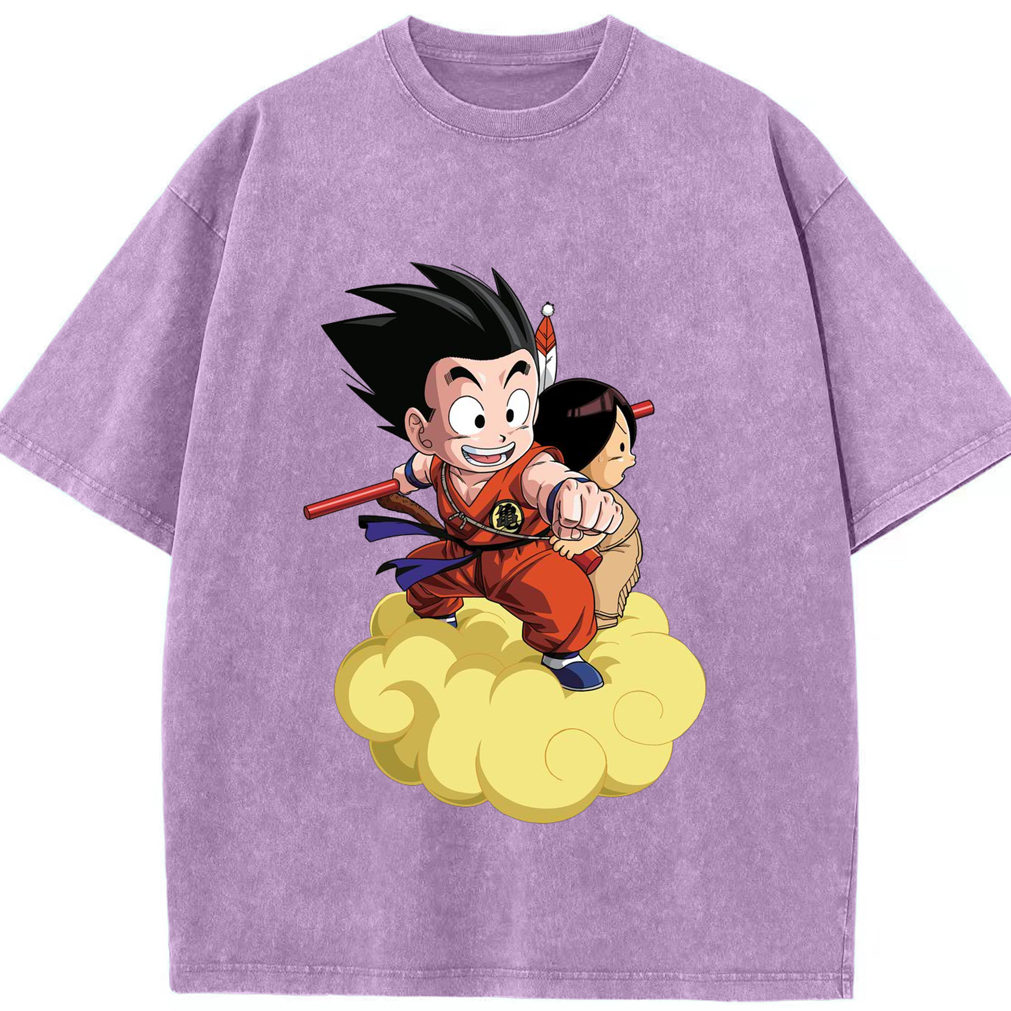 （画像用） ドラゴンボール 孫悟空（そん ごくう）Son Goku カカロット DRAGON BALL Kakarotto 綿100% ヴィンテージ風 半袖Tシャツ（フロントプリント）