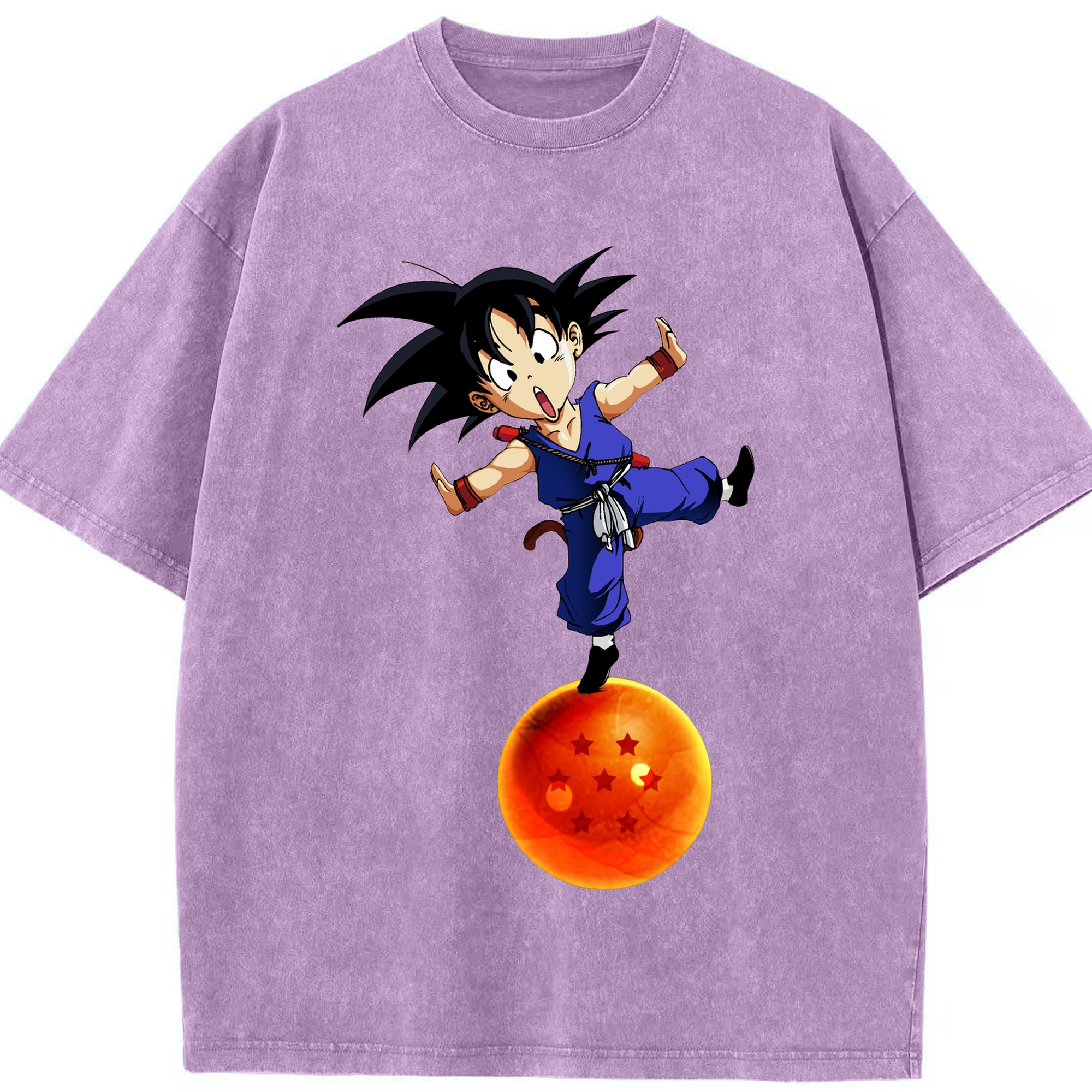 （画像用） ドラゴンボール 孫悟空（そん ごくう）Son Goku カカロット DRAGON BALL Kakarotto 綿100% ヴィンテージ風 半袖Tシャツ（フロントプリント）