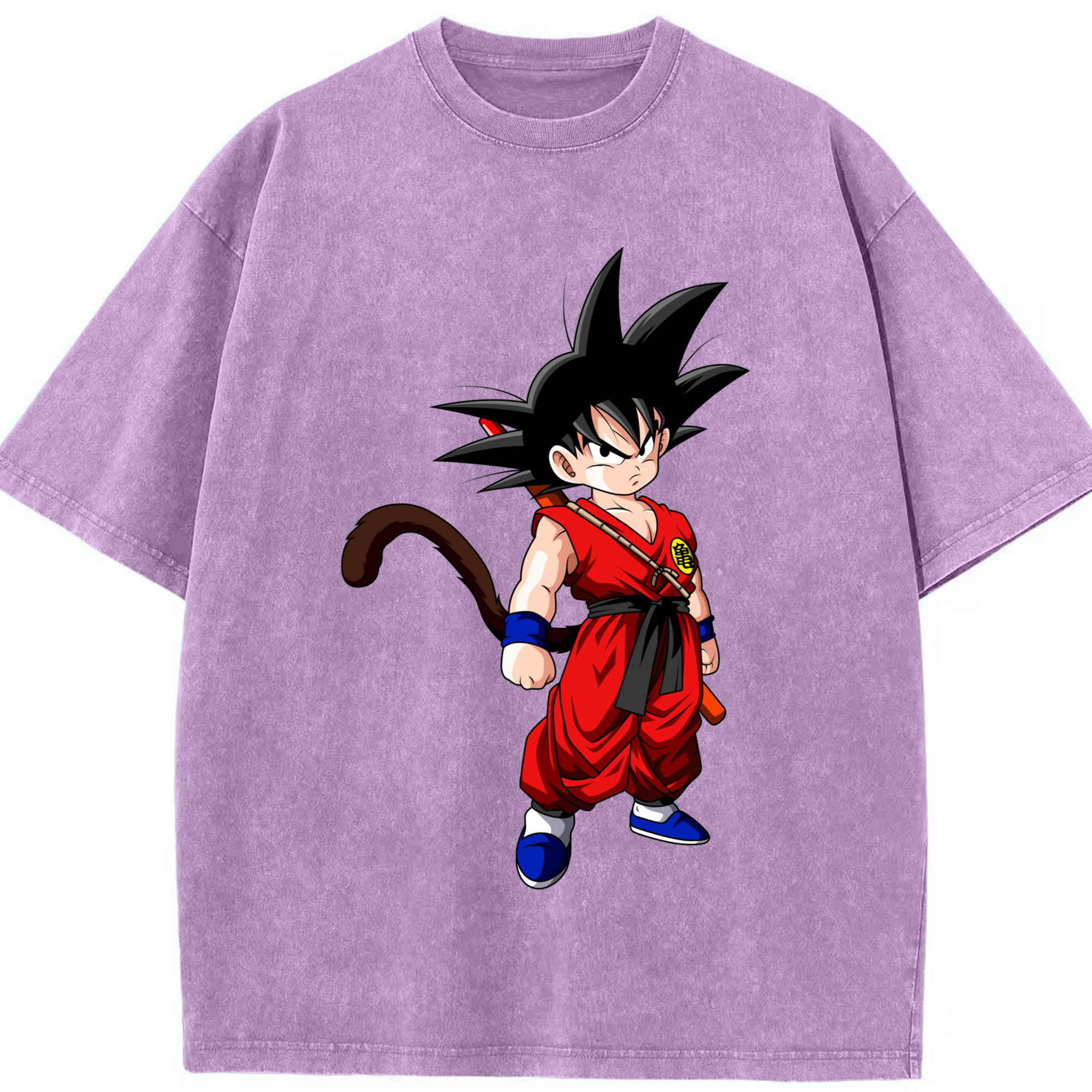 （画像用） ドラゴンボール 孫悟空（そん ごくう）Son Goku カカロット DRAGON BALL Kakarotto 綿100% ヴィンテージ風 半袖Tシャツ（フロントプリント）