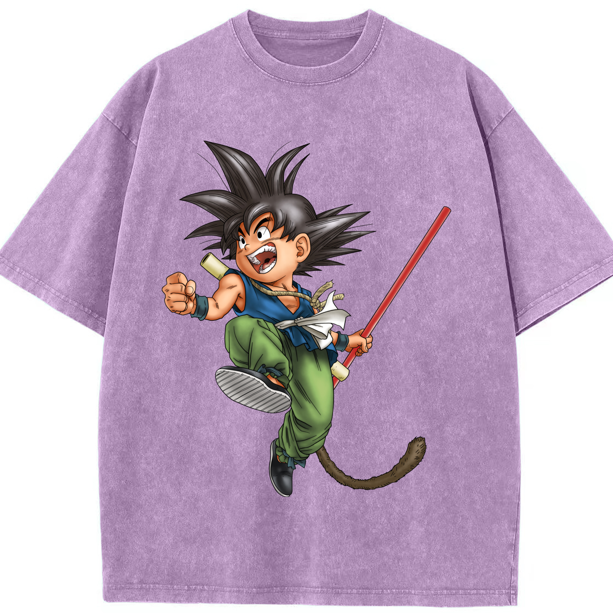 （画像用） ドラゴンボール 孫悟空（そん ごくう）Son Goku カカロット DRAGON BALL Kakarotto 綿100% ヴィンテージ風 半袖Tシャツ（フロントプリント）