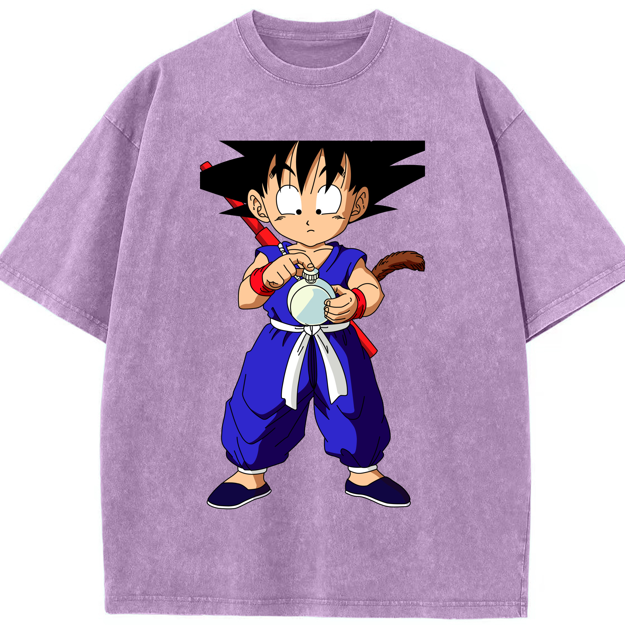 （画像用） ドラゴンボール 孫悟空（そん ごくう）Son Goku カカロット DRAGON BALL Kakarotto 綿100% ヴィンテージ風 半袖Tシャツ（フロントプリント）